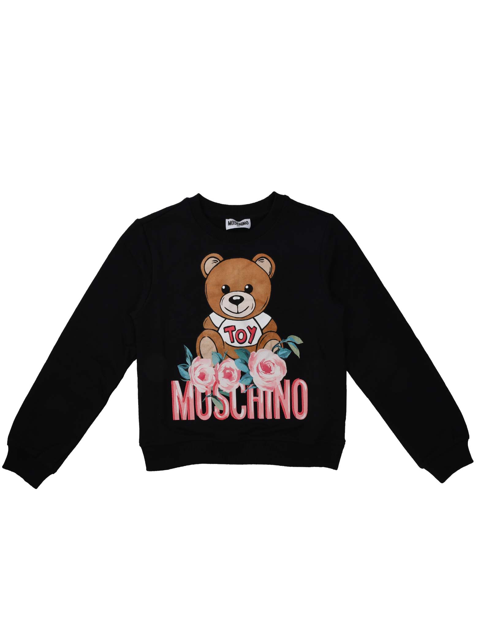 Moschino Black Crew Neck Sweatshirt With Bear Print