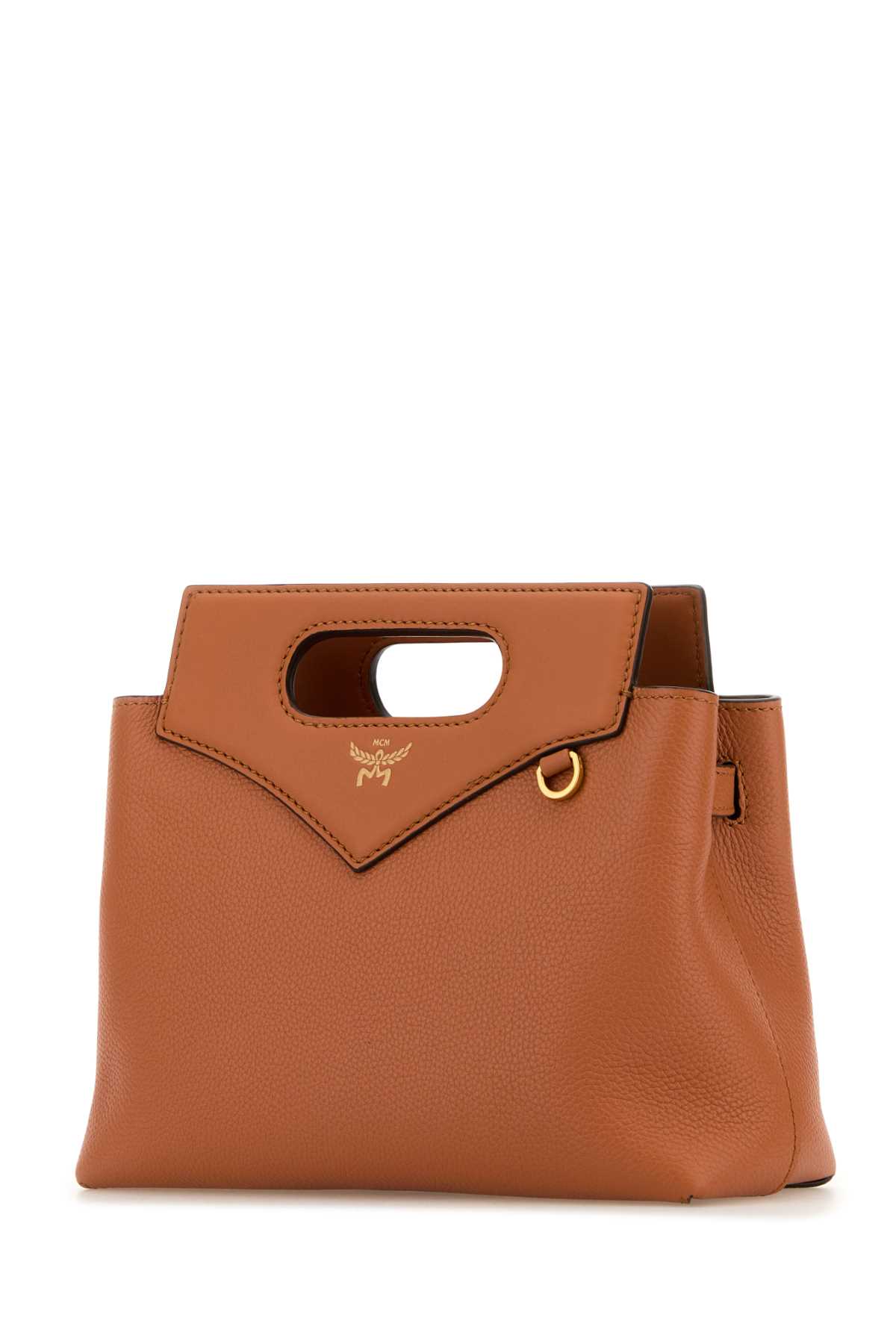 Mcm Caramel Leather Mini Soft Diamond Handbag In Terracotta