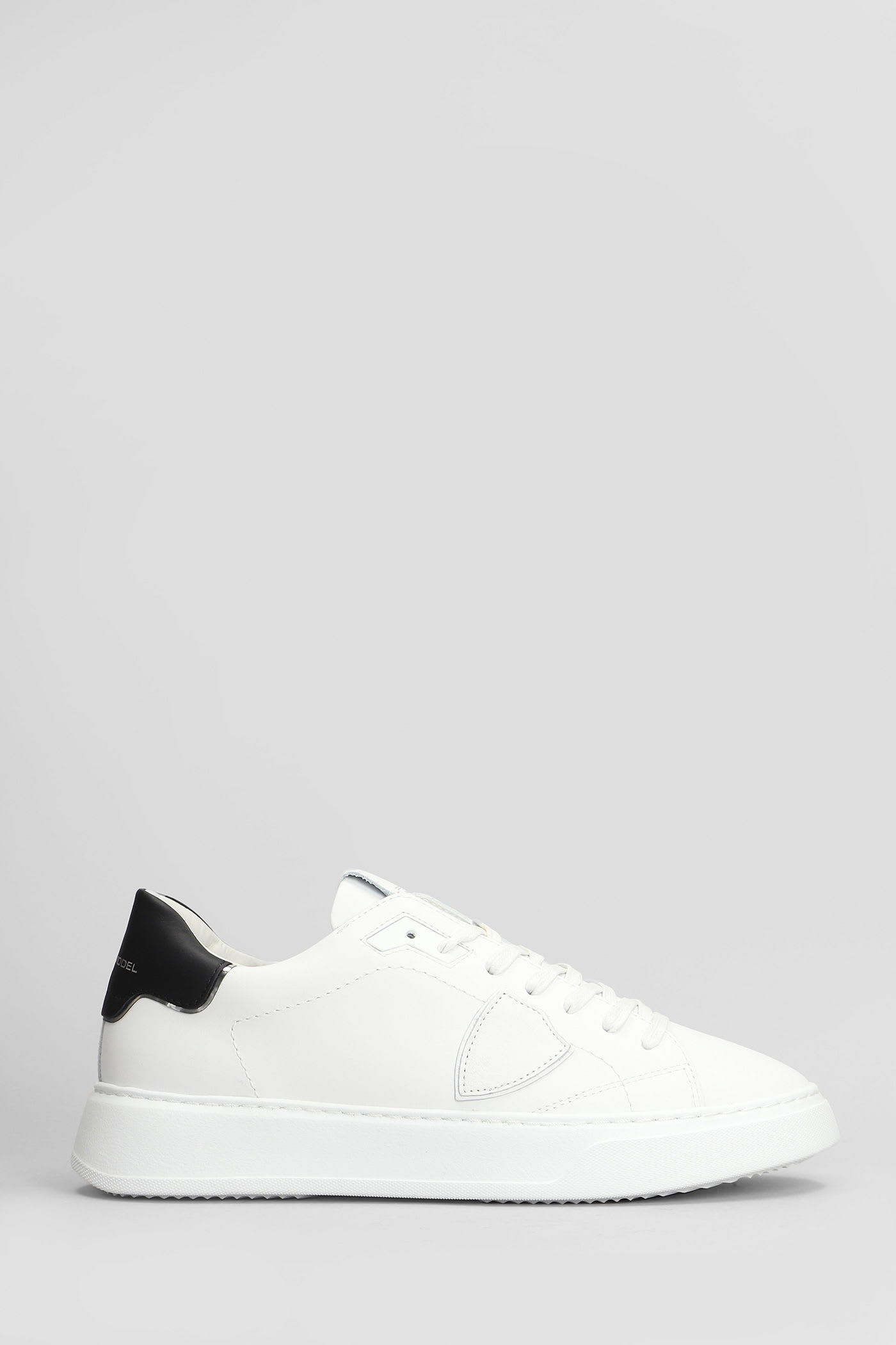 Philippe Model Temp Low Sneakers In White Leather In White