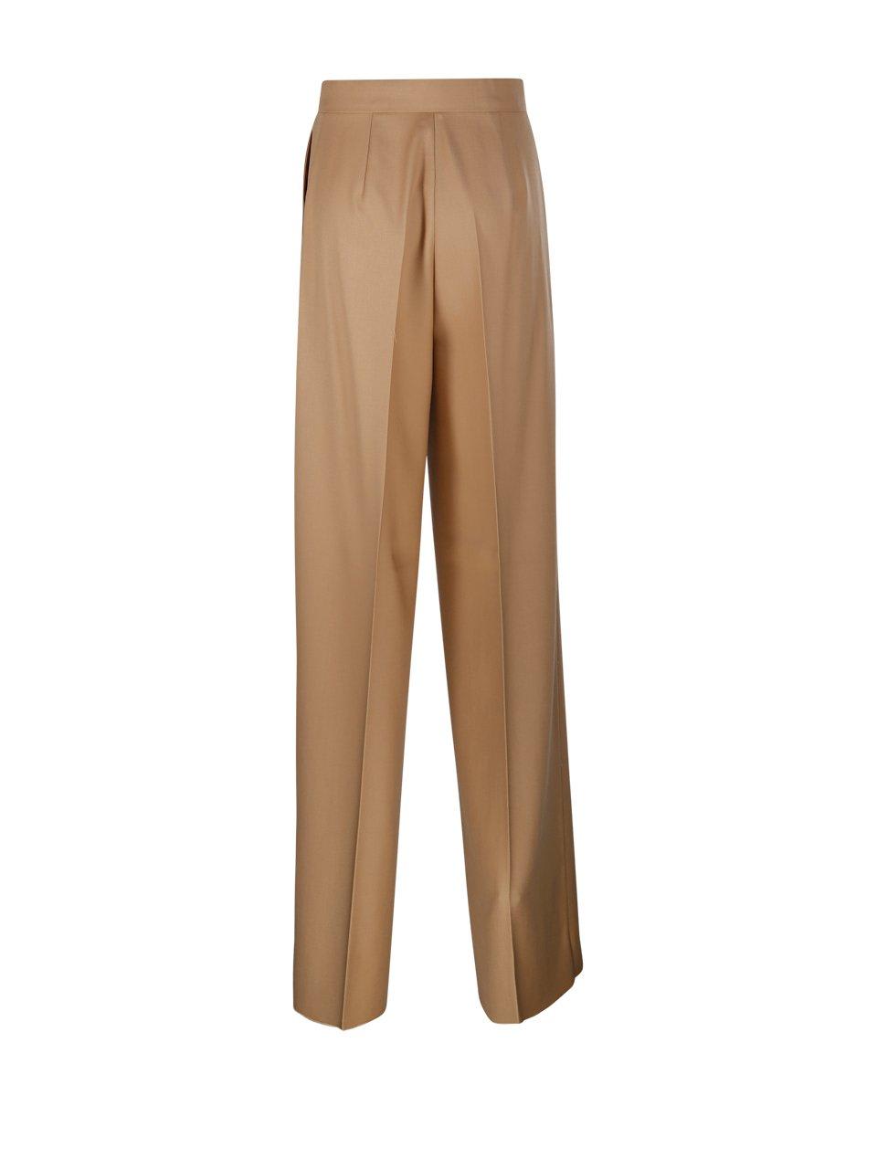 Shop Max Mara High Waist Straight Leg Pants In Beige