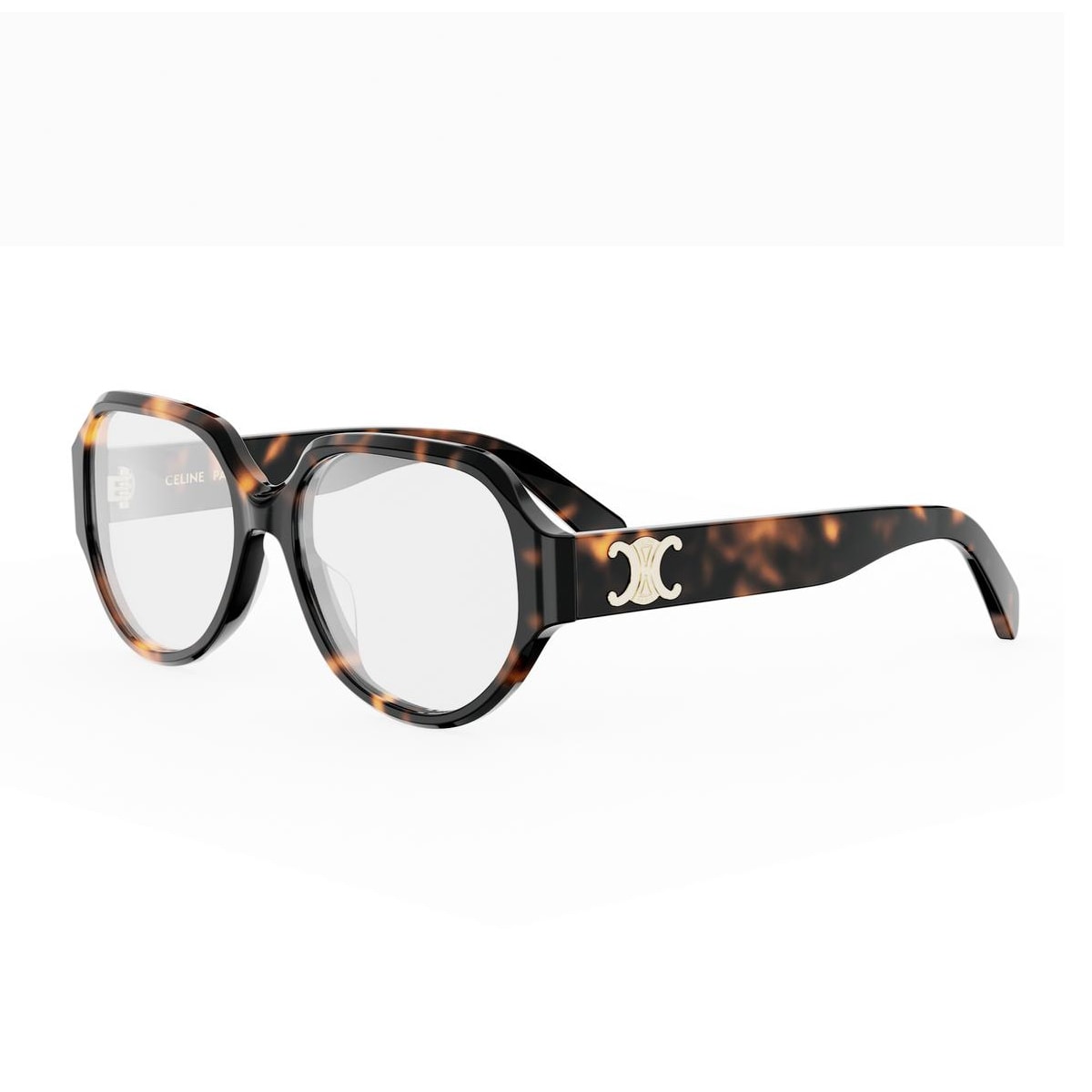 Celine Cl50165i Triomphe 052 Havana Glasses In Black