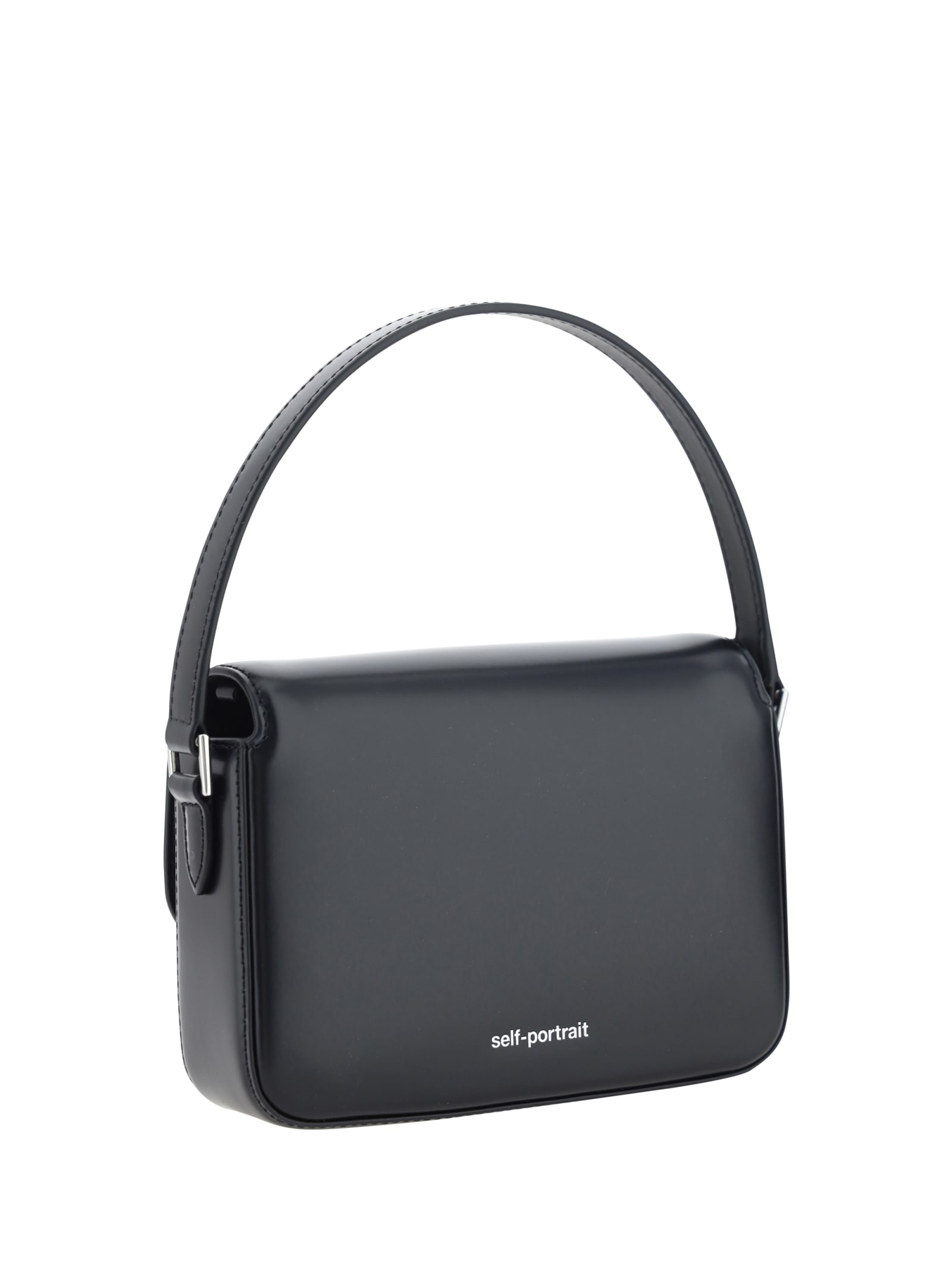 Shop Self-portrait Baguette Handbag In Black