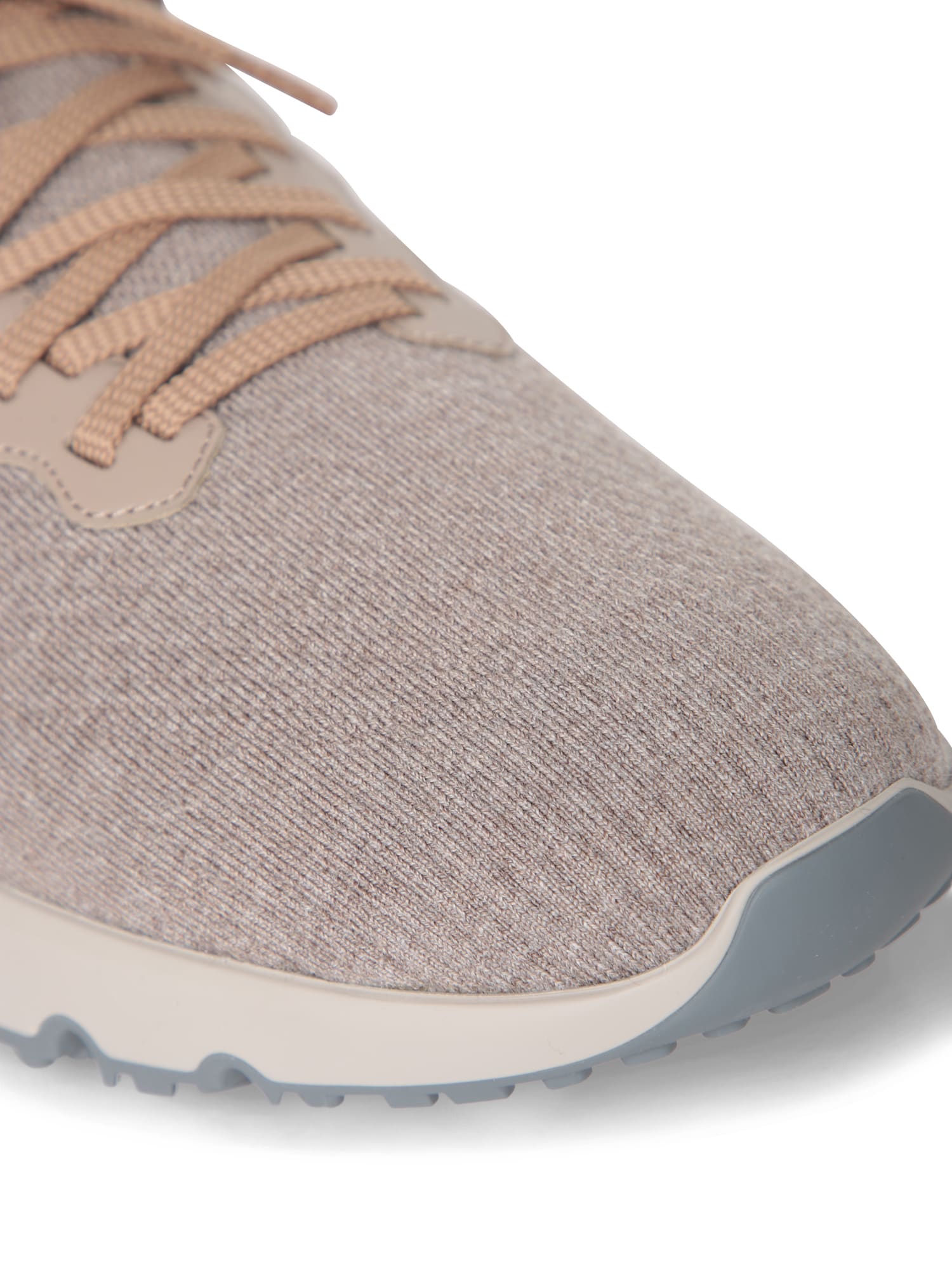 Brunello Cucinelli Taupe Wool Knit Sneakers In Neutral