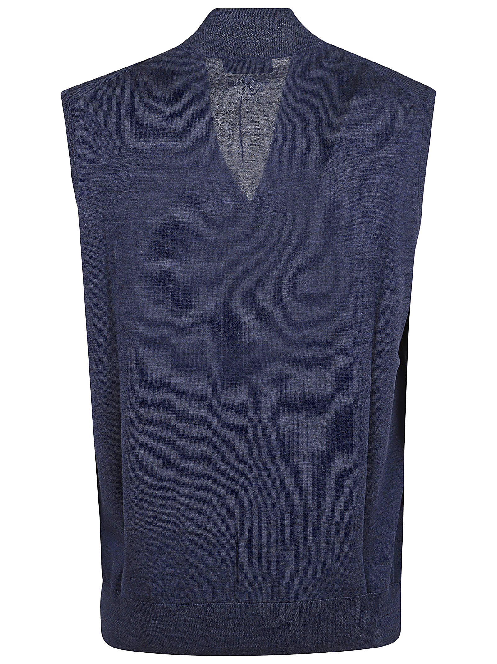 Shop Ballantyne V Neck Gilet In Denim