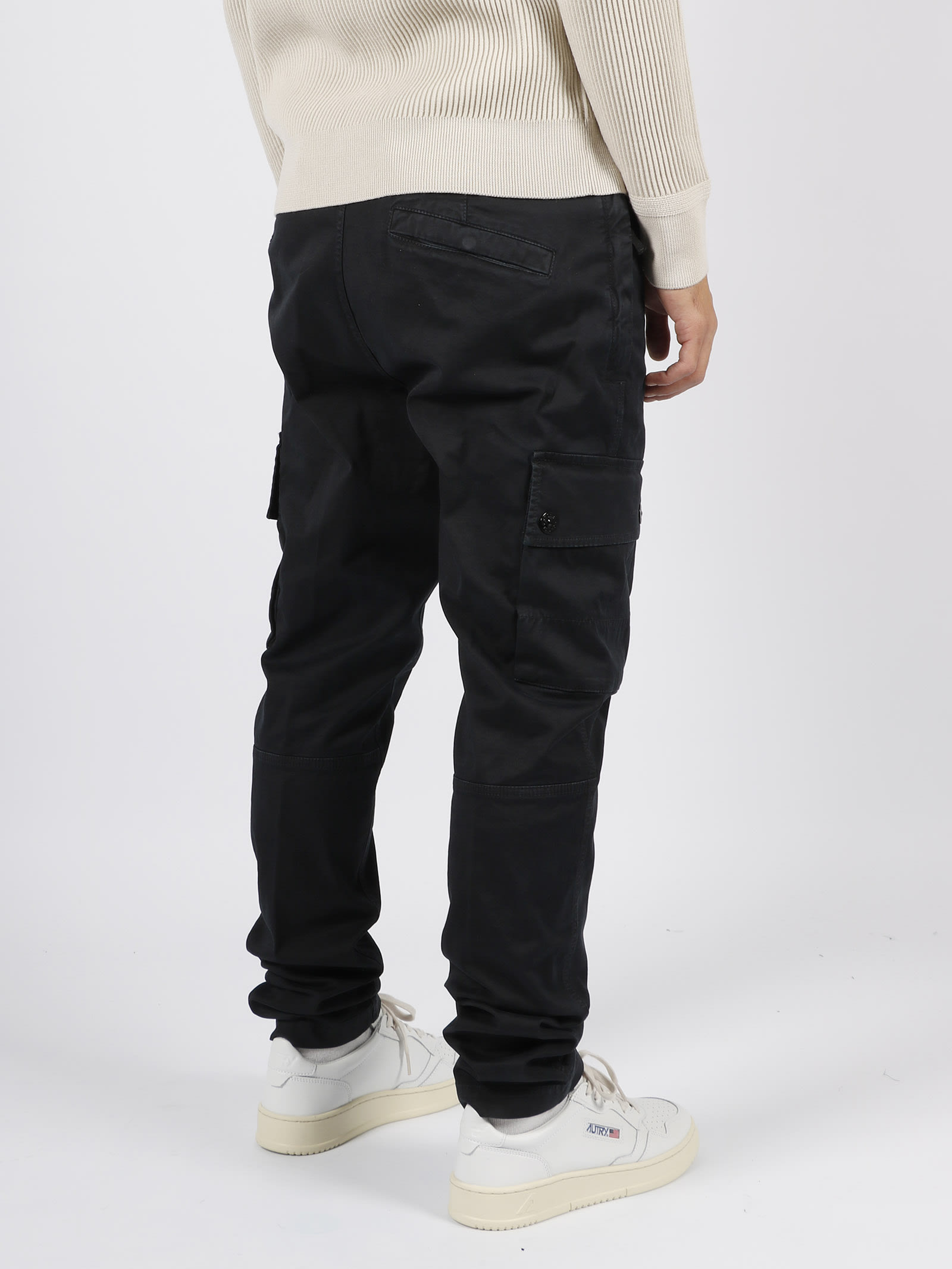 Shop Stone Island Slim Cargo Pants In Blue