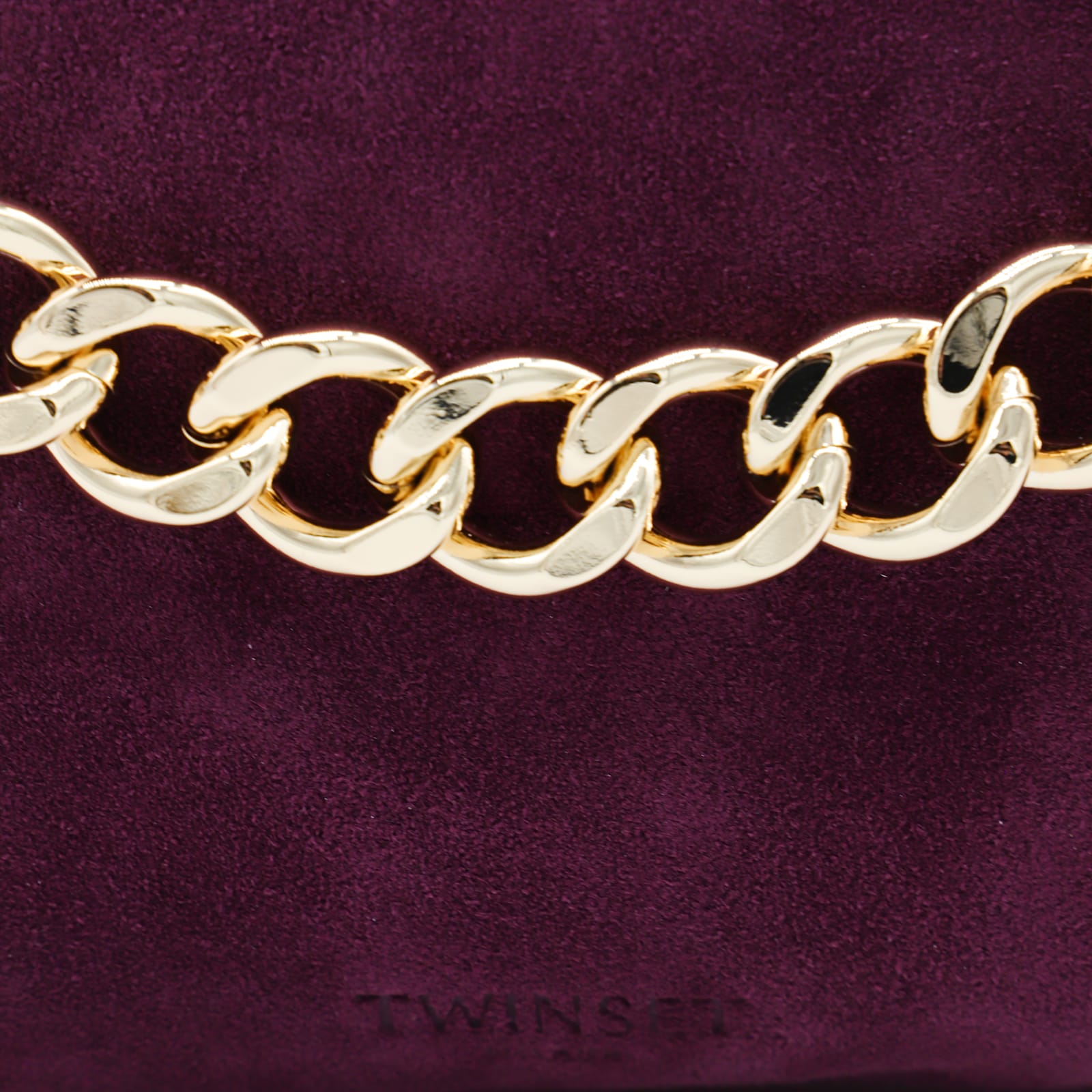 Twinset Chain Strap Shoulder Bag With Structured Shape In Burgundy