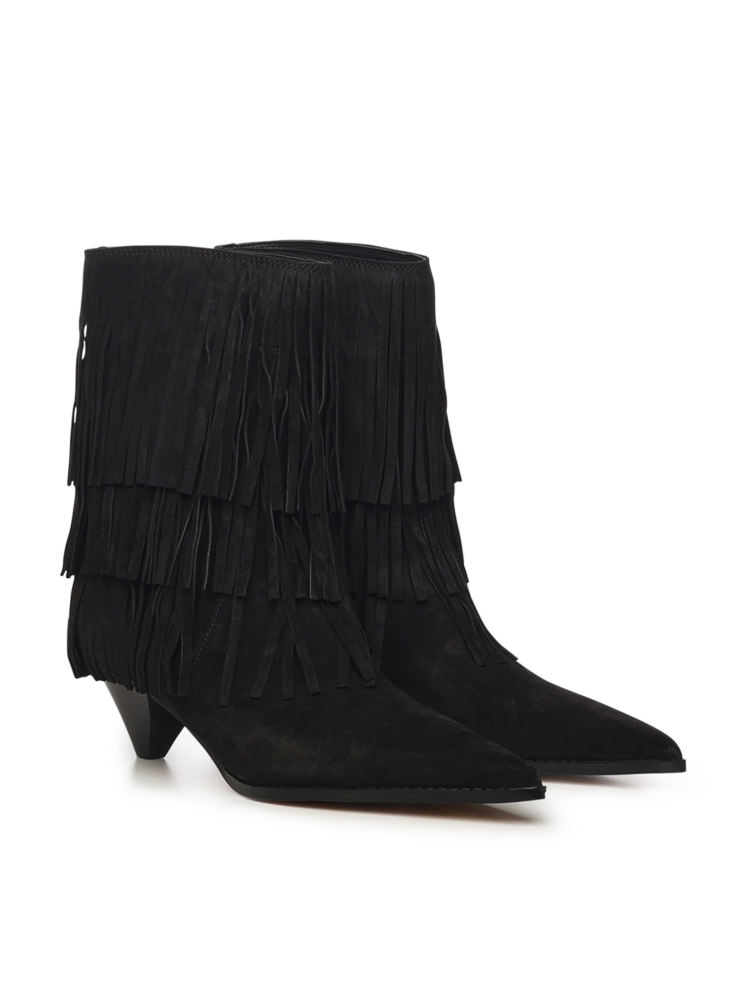 Michael Michael Kors Jayla Suede Boot With Fringes In Black