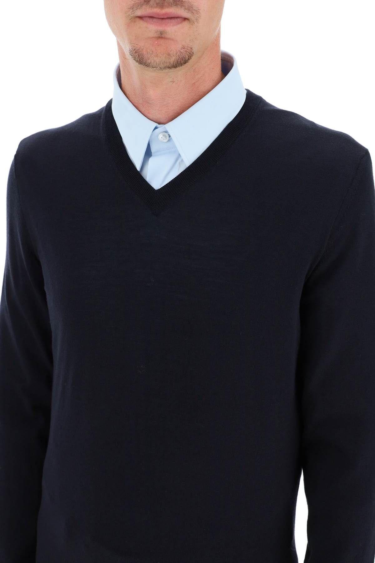 Super Fine Merino Wool V-neck Sweater