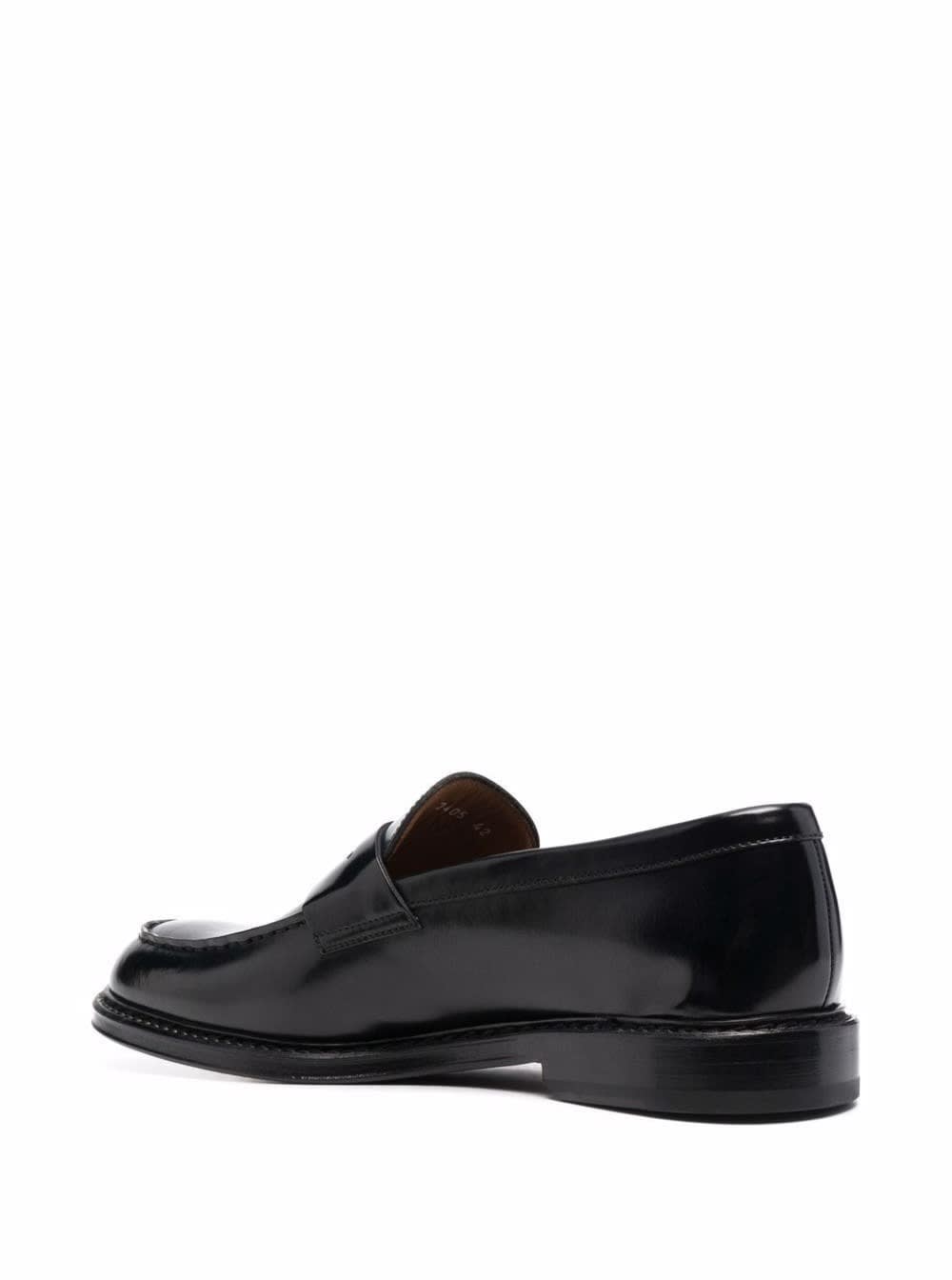 Shop Doucal's Black Slip-on Loafers With Round Toe In Patent Leather Man In Nero