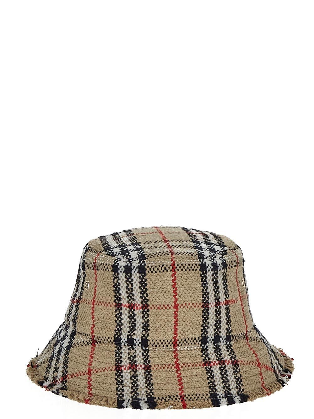 Burberry Check Bouclè Bucket Hat In Multi