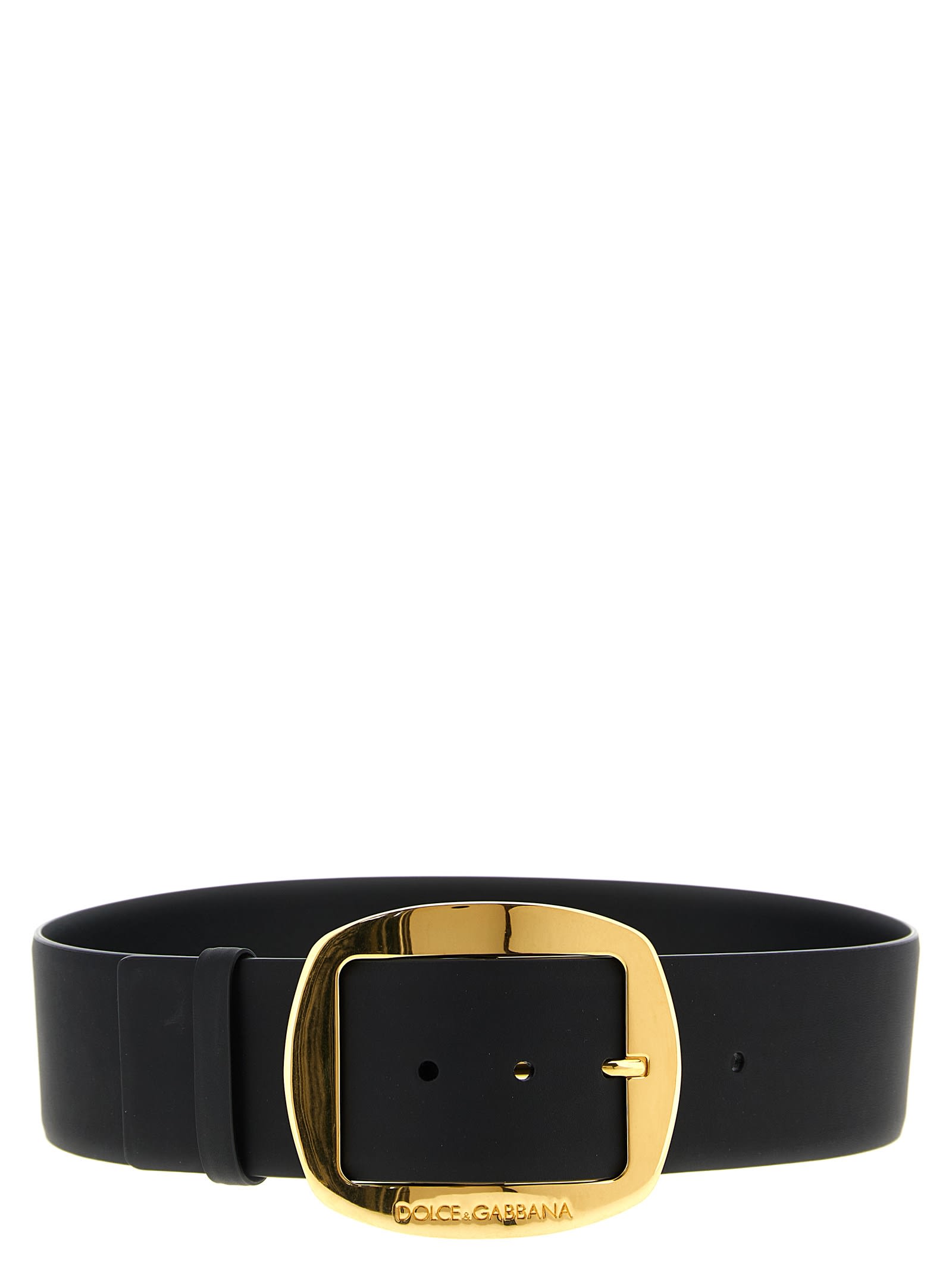 Dolce & Gabbana Maxi Buckle Belt Belts Black In Black
