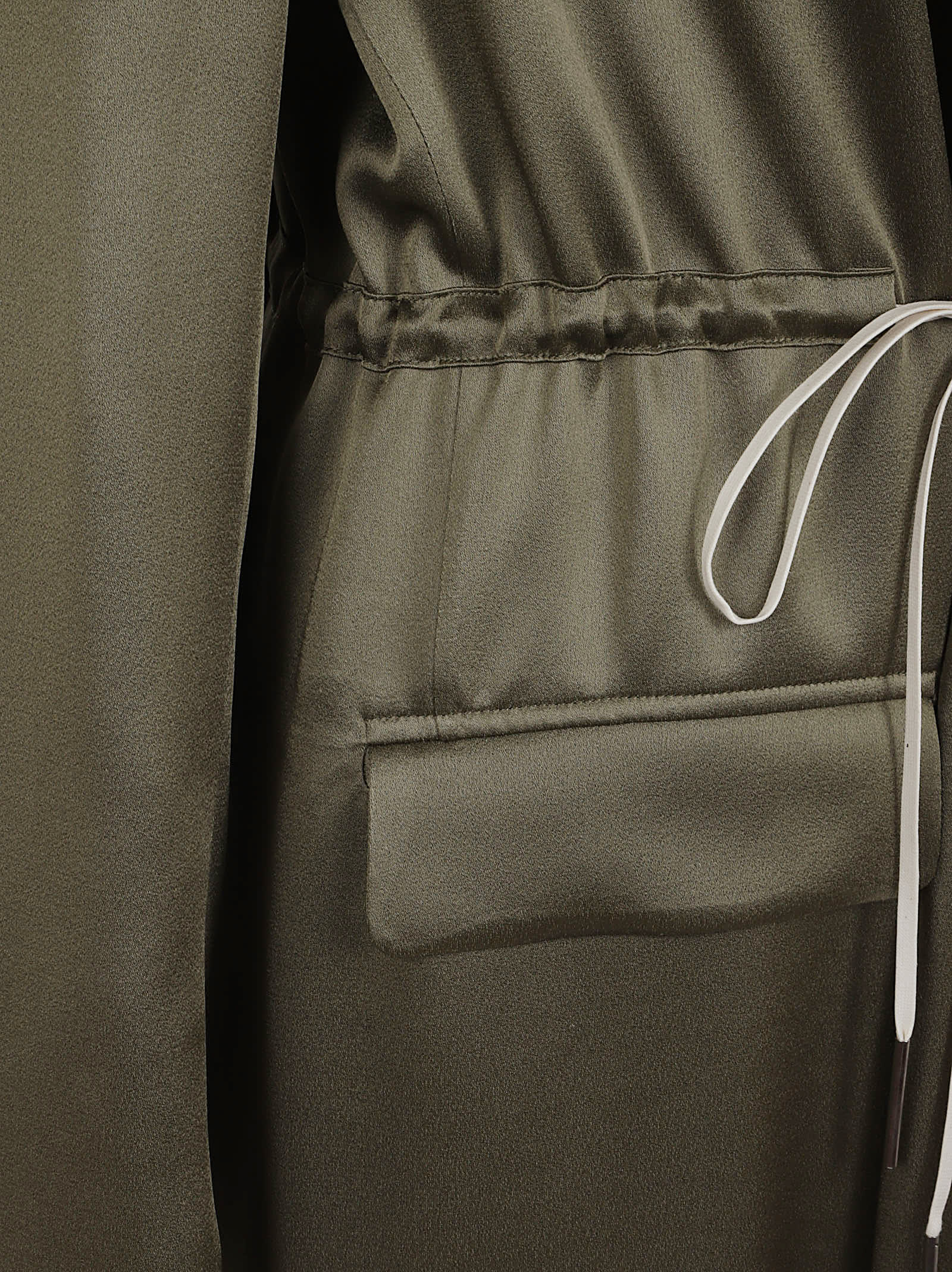 Dries Van Noten Long Sleeve Cape Drawstring Waist In Brown