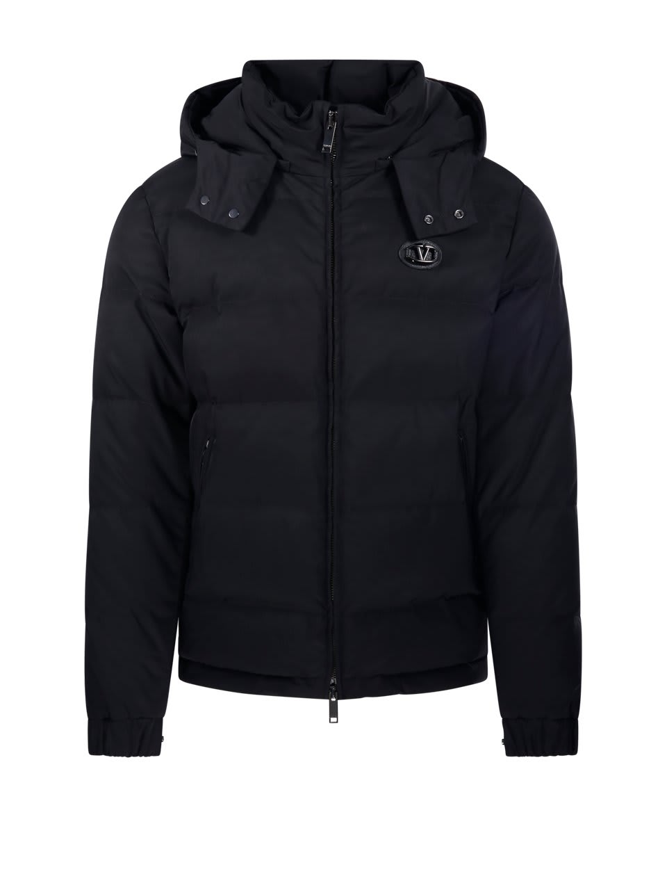 Valentino Logo Plaque Zip-up Coat