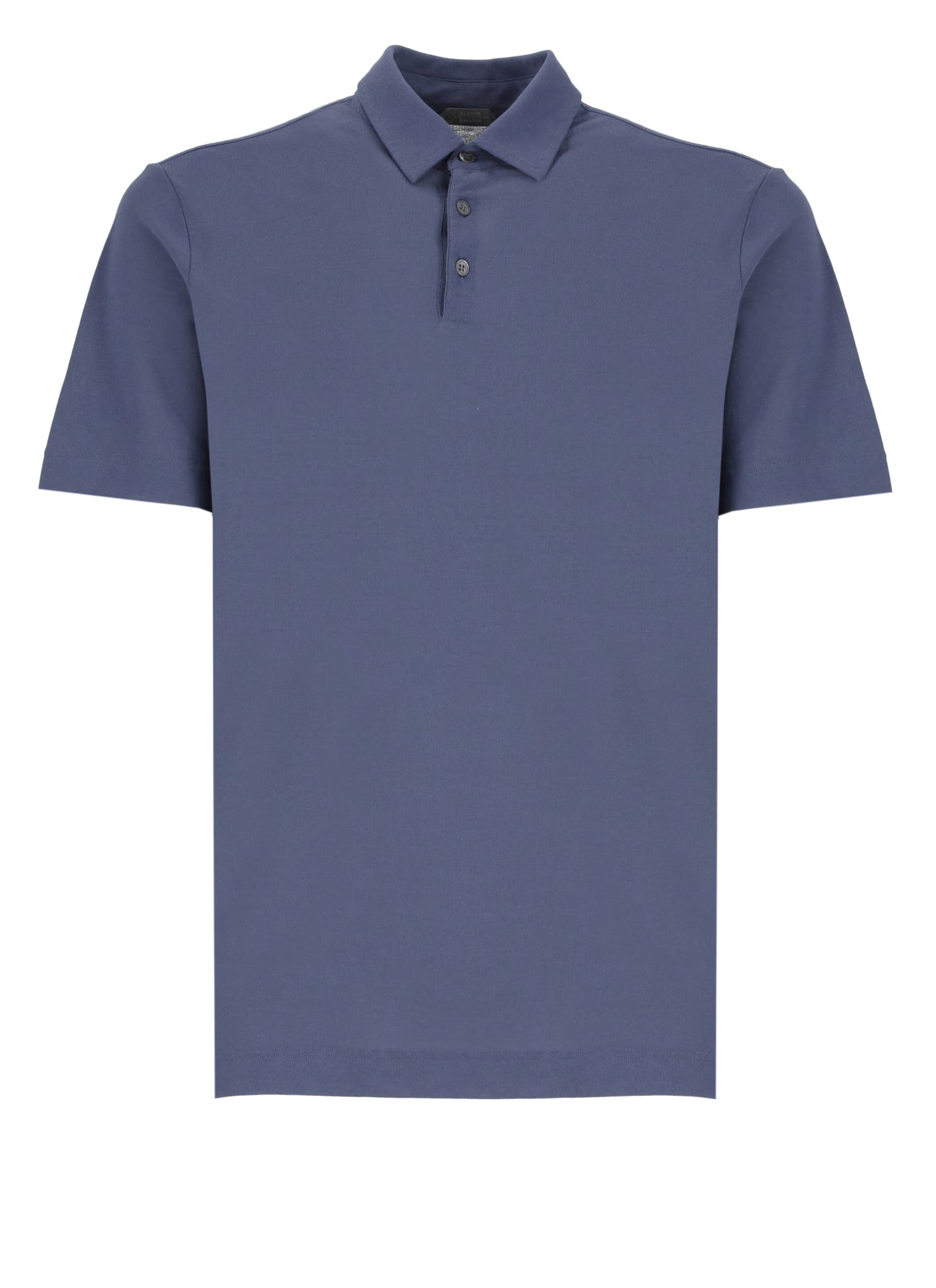 Shop Zanone Cotton Polo Shirt In Blue