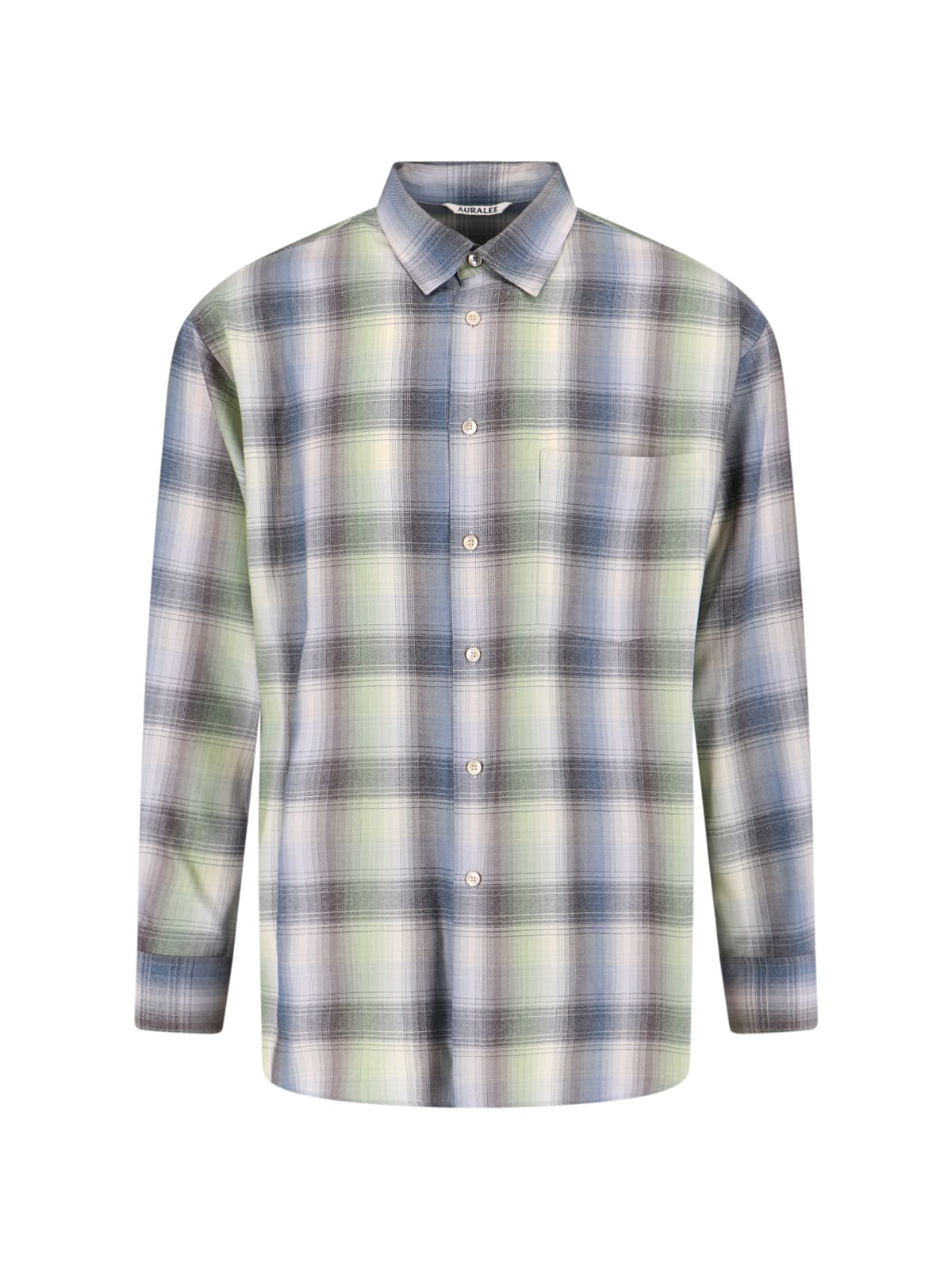 Auralee Long Sleeve Button-down Check Shirt In Multi