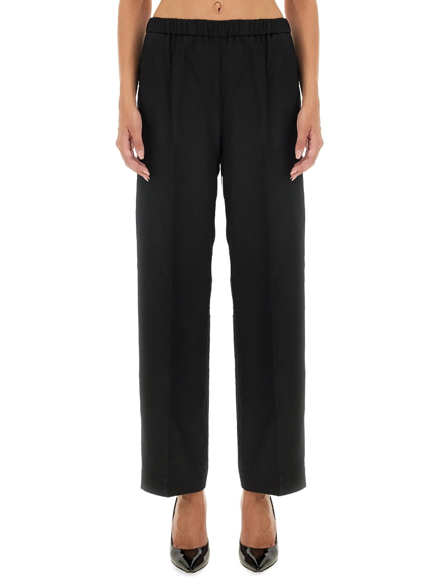 Fabiana Filippi Straight Leg Pants With Refined Silhouette In Black