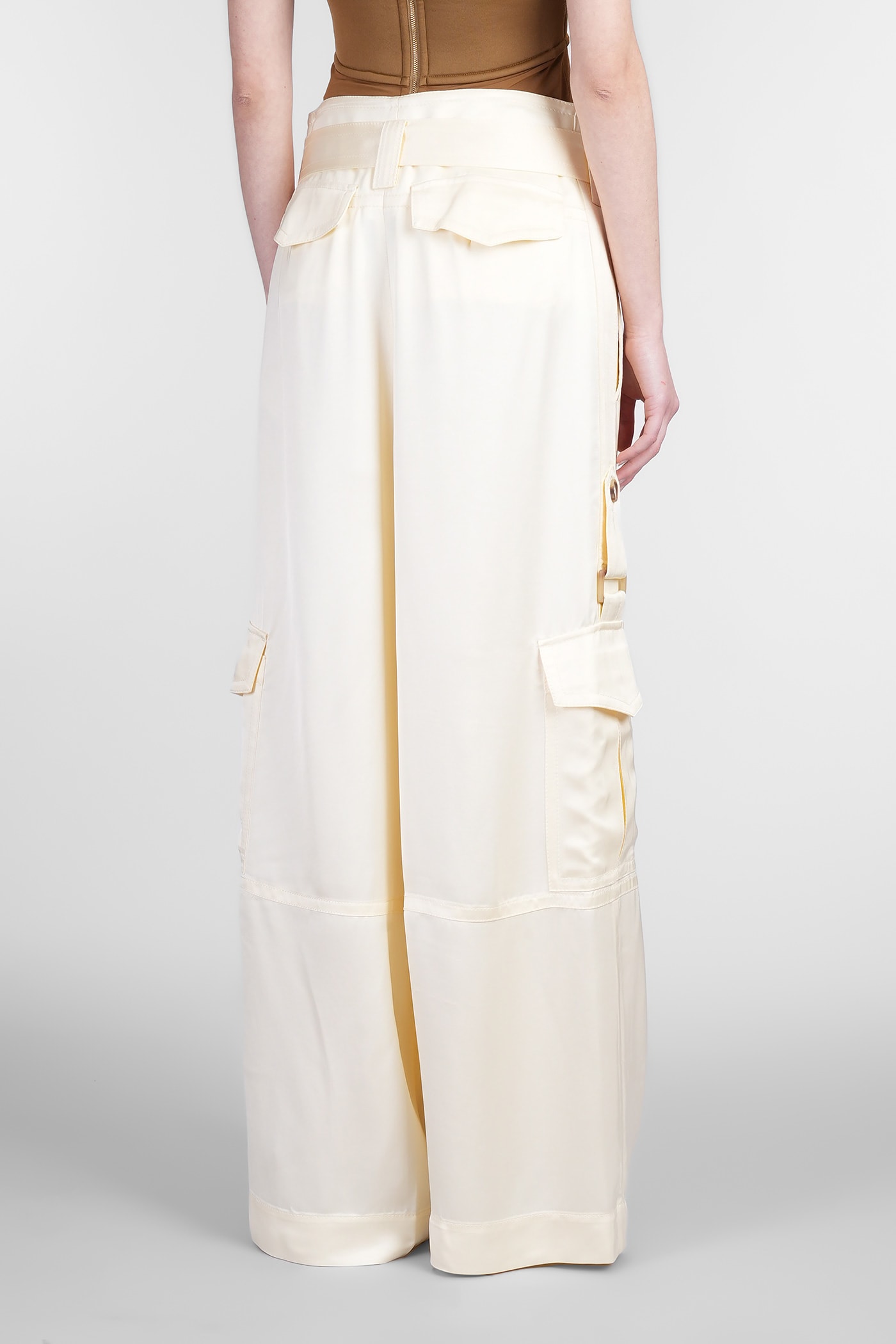 Zimmermann Ivory Viscose Pants In Yellow