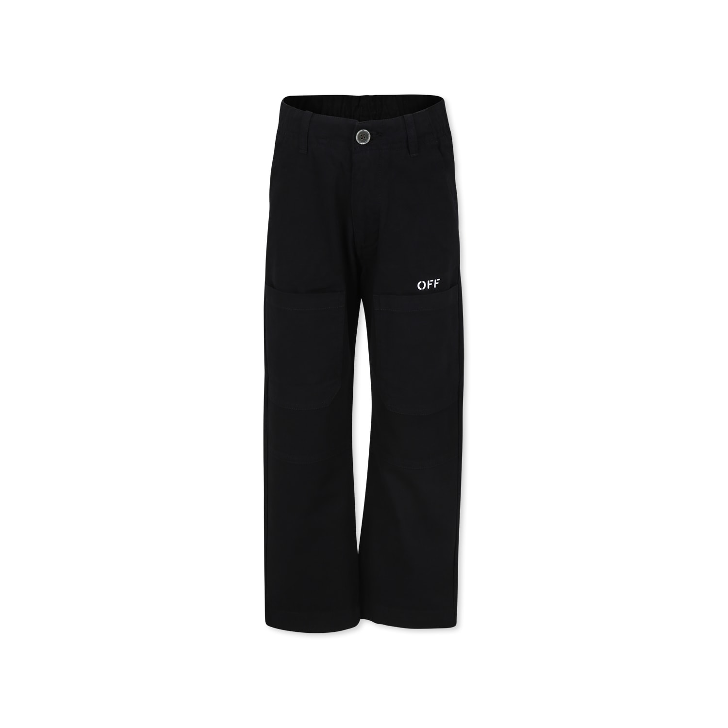 Off-white Black Trousers For Boy With Logo In Black