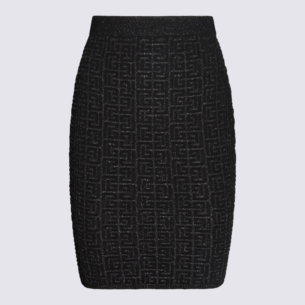 Shop Balmain Black Viscose Midi Skirt