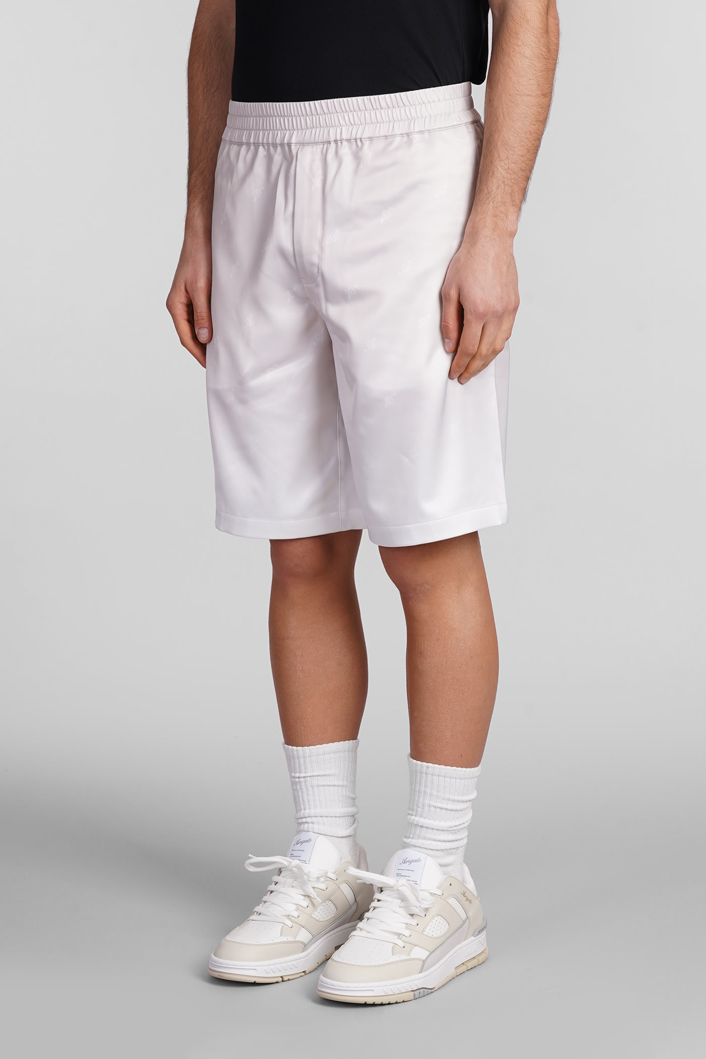 Shop Axel Arigato Shorts In Beige Polyester