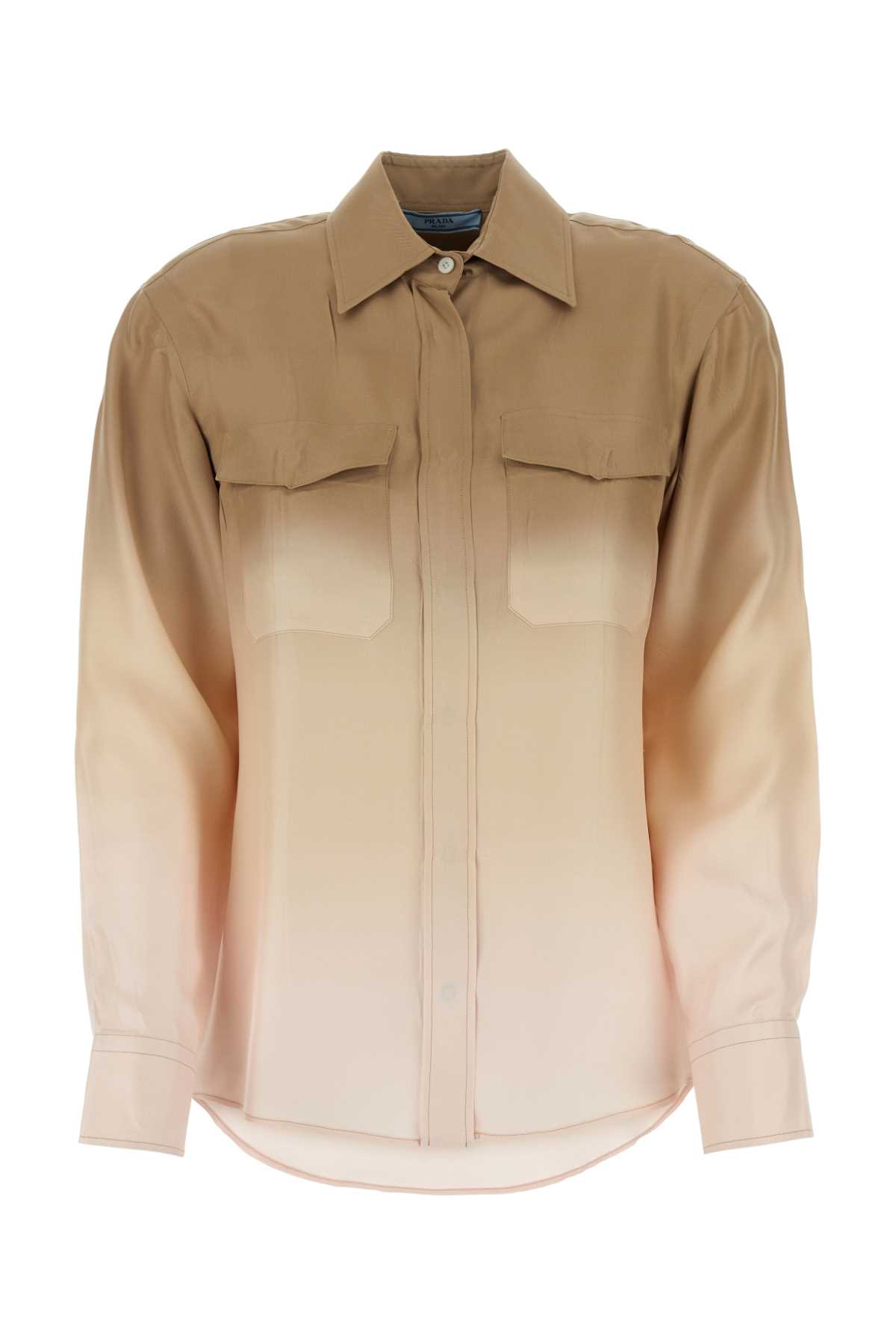 Shop Prada Multicolor Twill Shirt In Corda