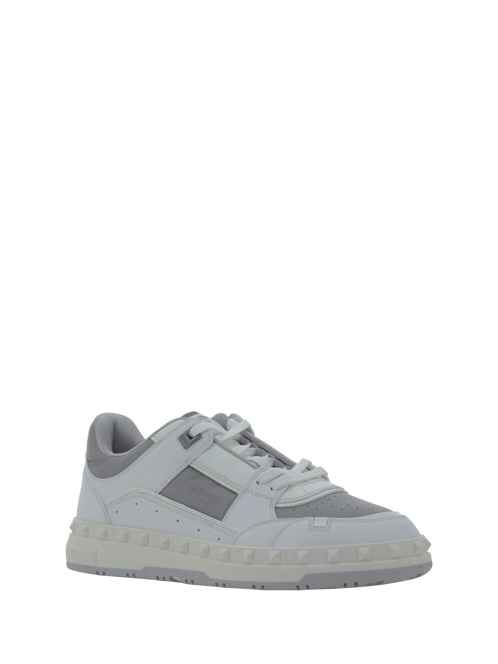 Shop Valentino Garavani Freedots Sneakers In Bianco/pastel Grey