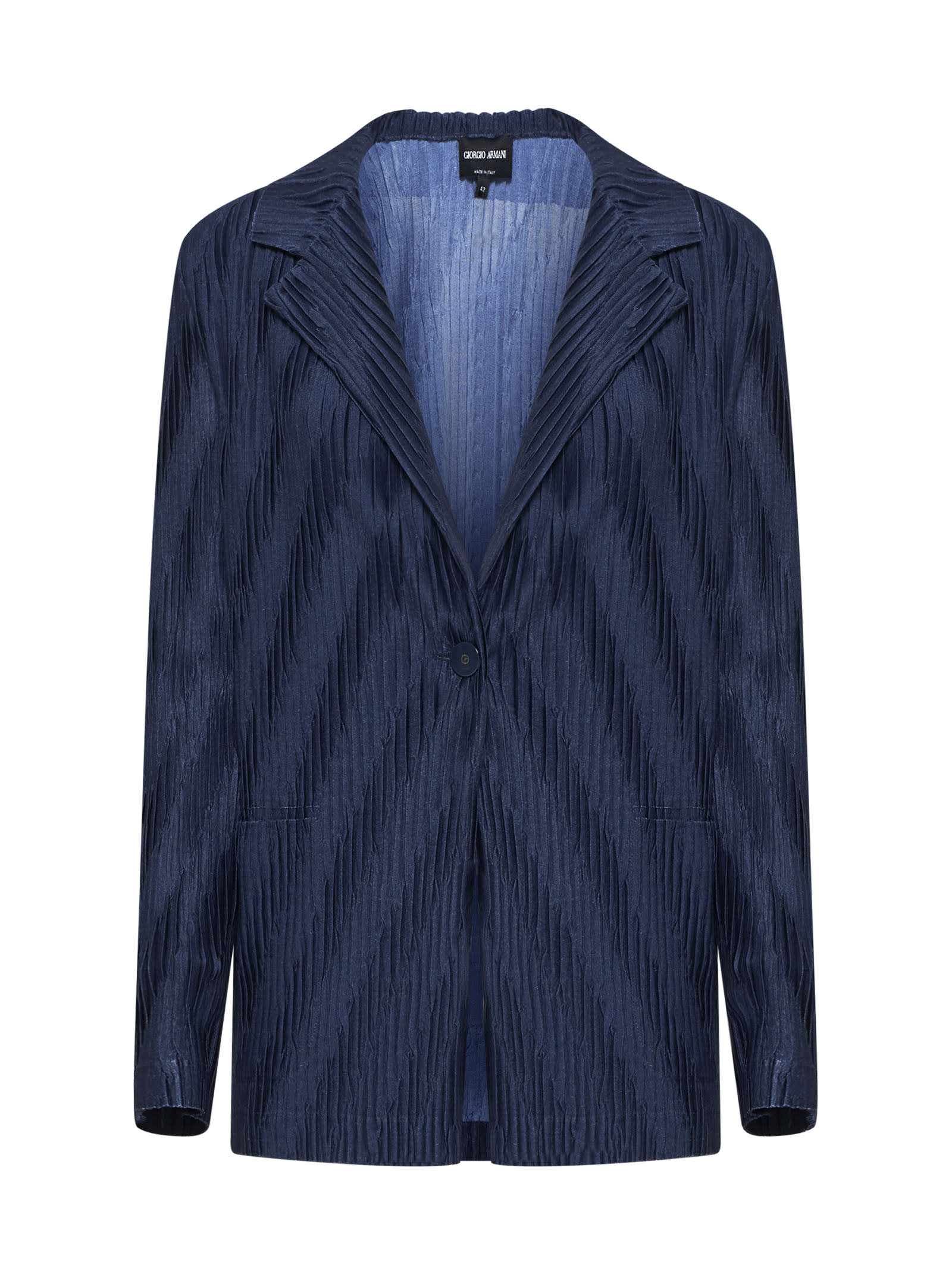 Shop Giorgio Armani Blazer In Ubul Blue