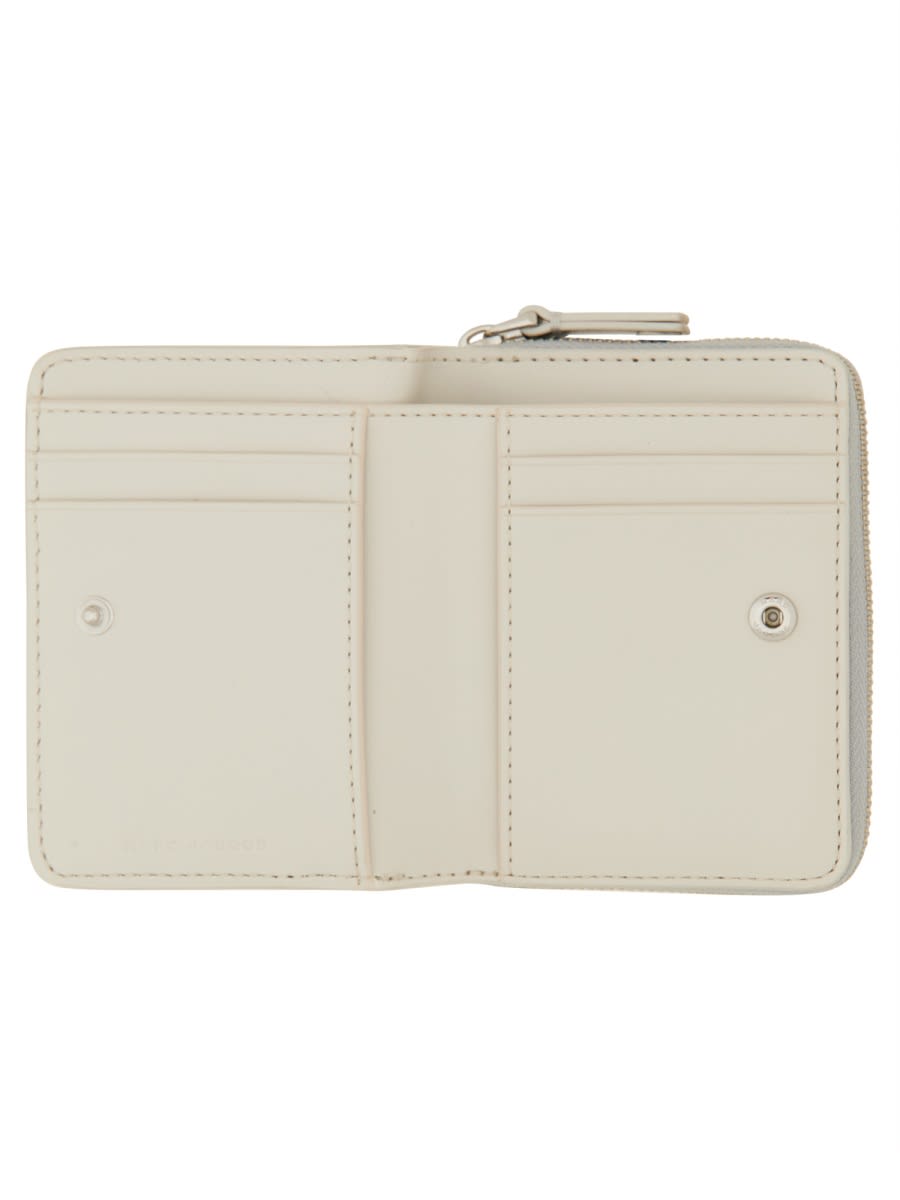 Shop Marc Jacobs Compact Mini Wallet In Silver