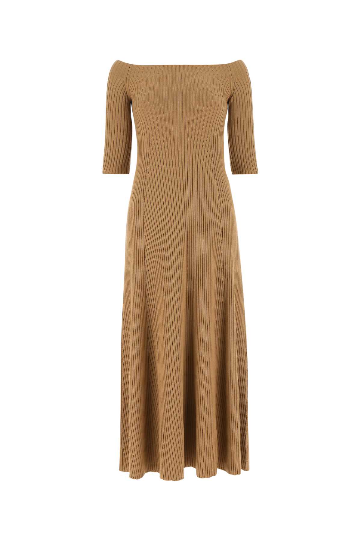 Shop Chloé Beige Wool Blend Dress In 26a