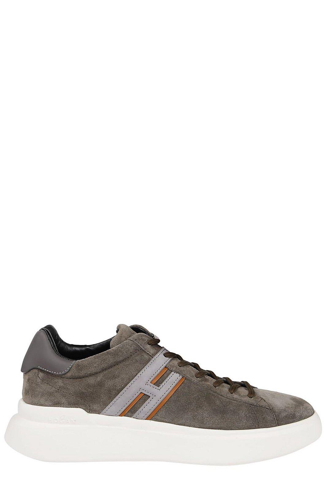 Shop Hogan H580 Lace-up Sneakers In Brown