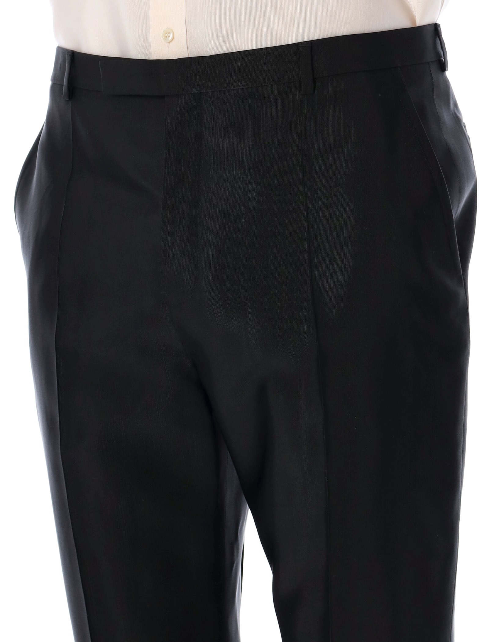 Shop Saint Laurent High Waisted Pants In Black