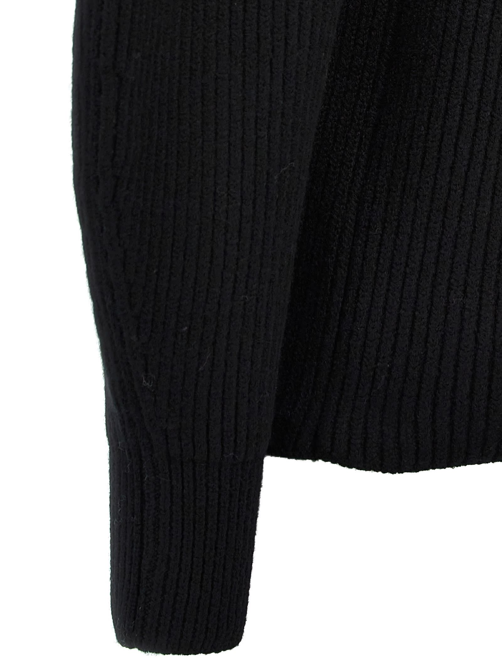 Shop Jil Sander Ribbed Sweater In Black