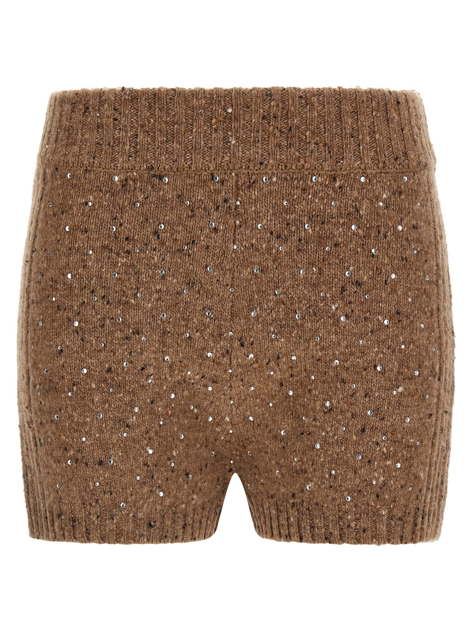 Pinko Wool Shorts Bermuda And Short Beige In Multi