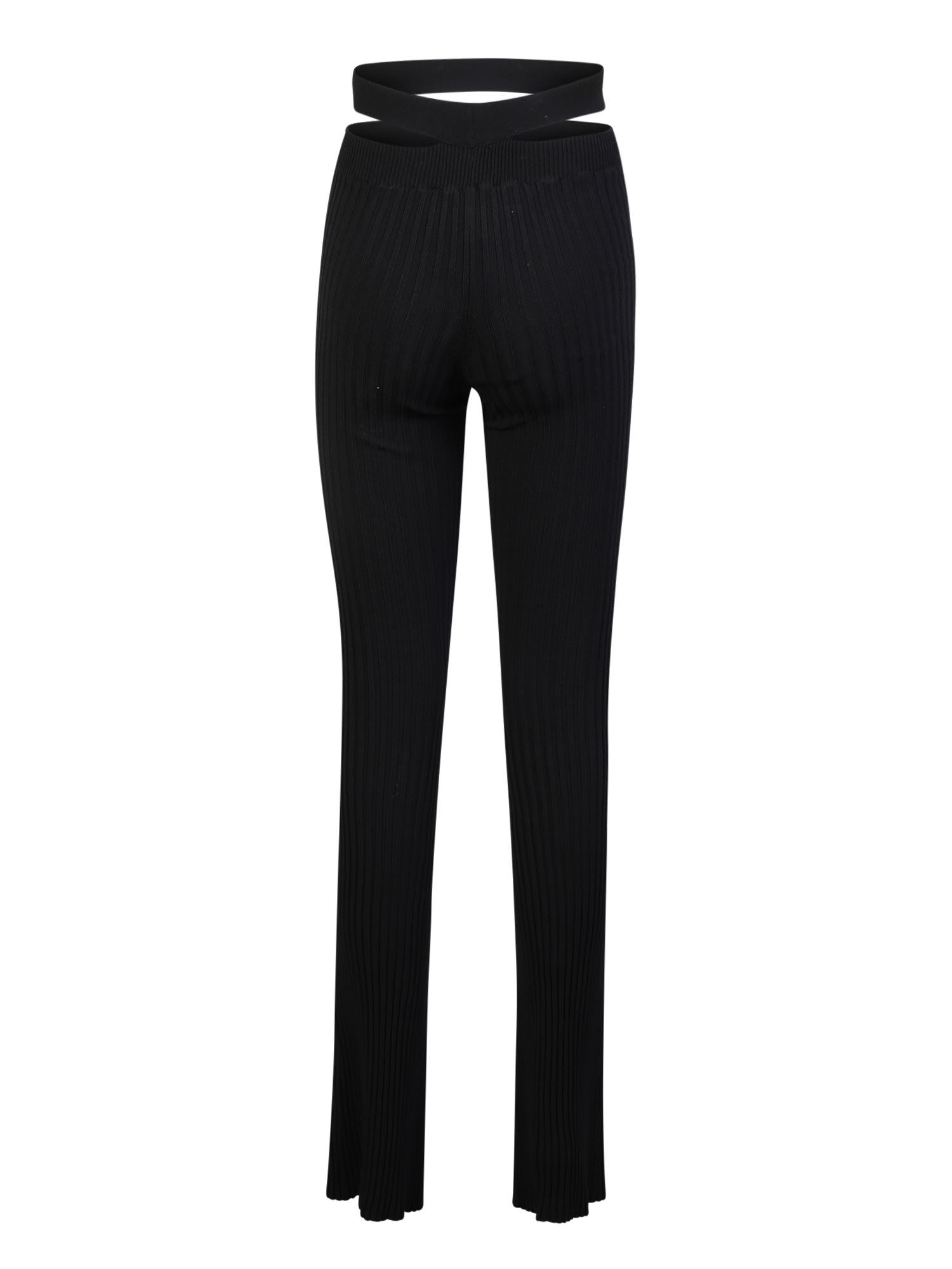 Shop Andreädamo Cut Out Detail Trousers In Black