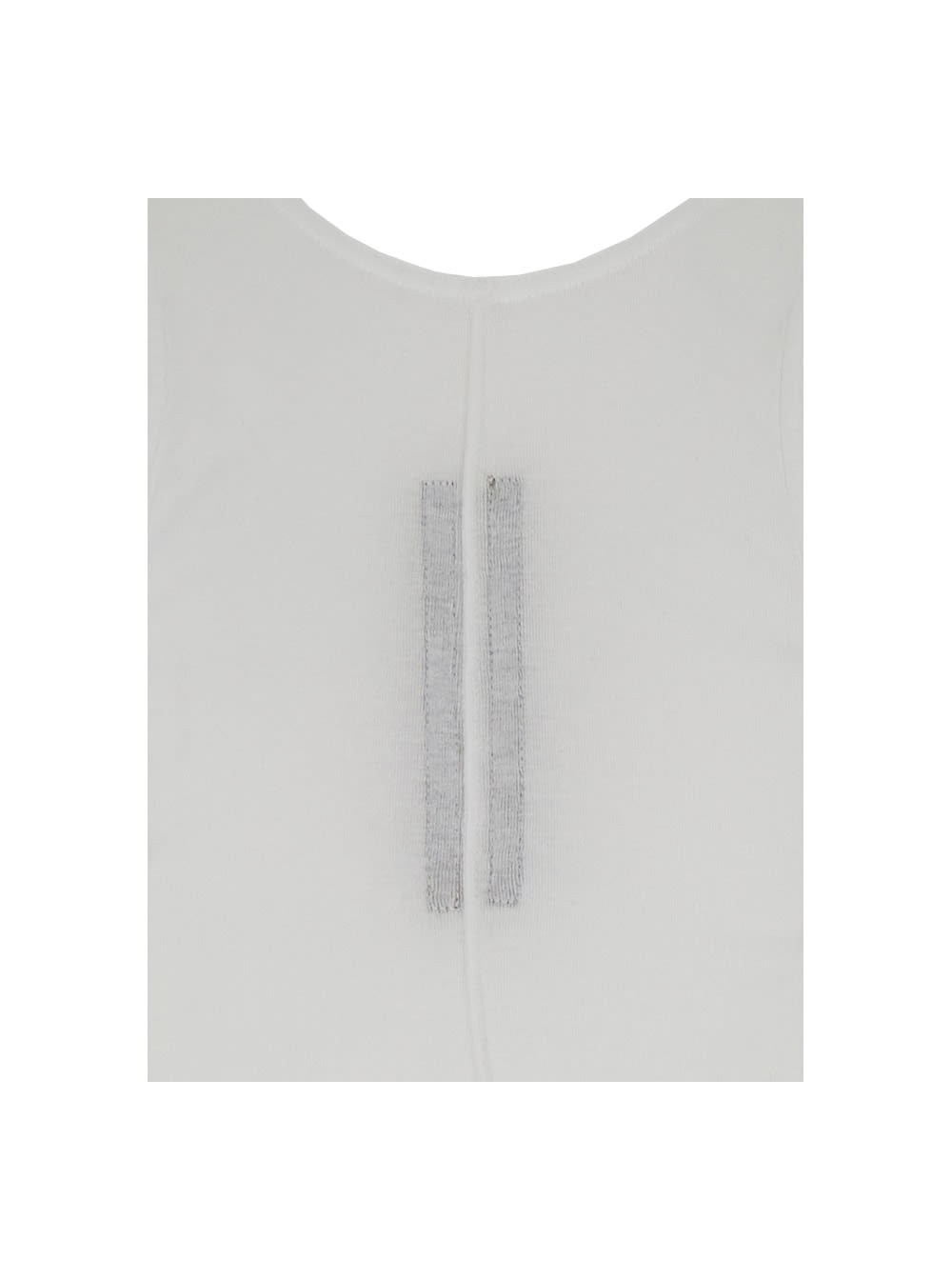 DRKSHDW WHITE RACERBACK TOP WITH OVERSIZE BAND IN COTTON MAN