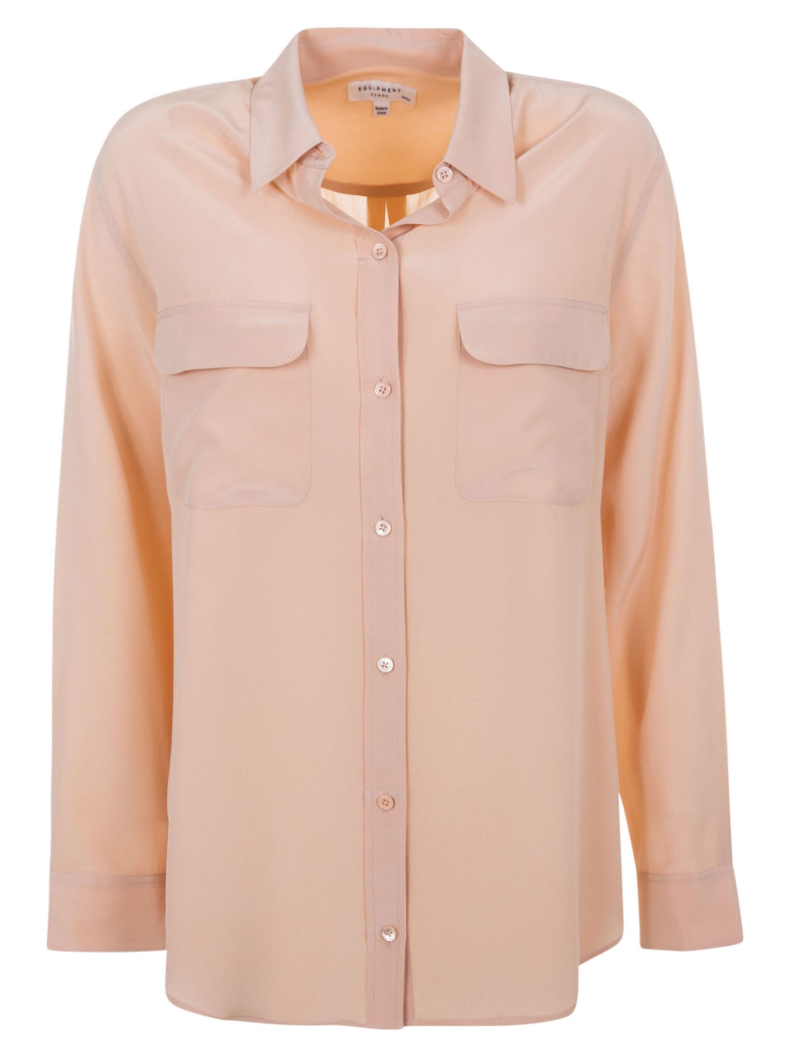 EQUIPMENT SIGNATURE LONG SLEEVED SHIRT,Q23 E035 FRENCH NUDE