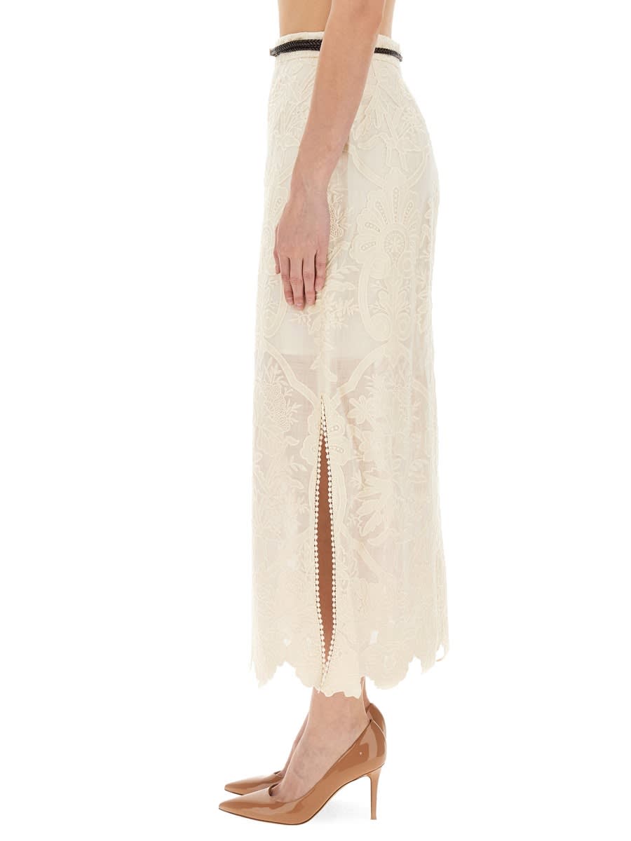 Shop Zimmermann Ottie Skirt In Neutrals