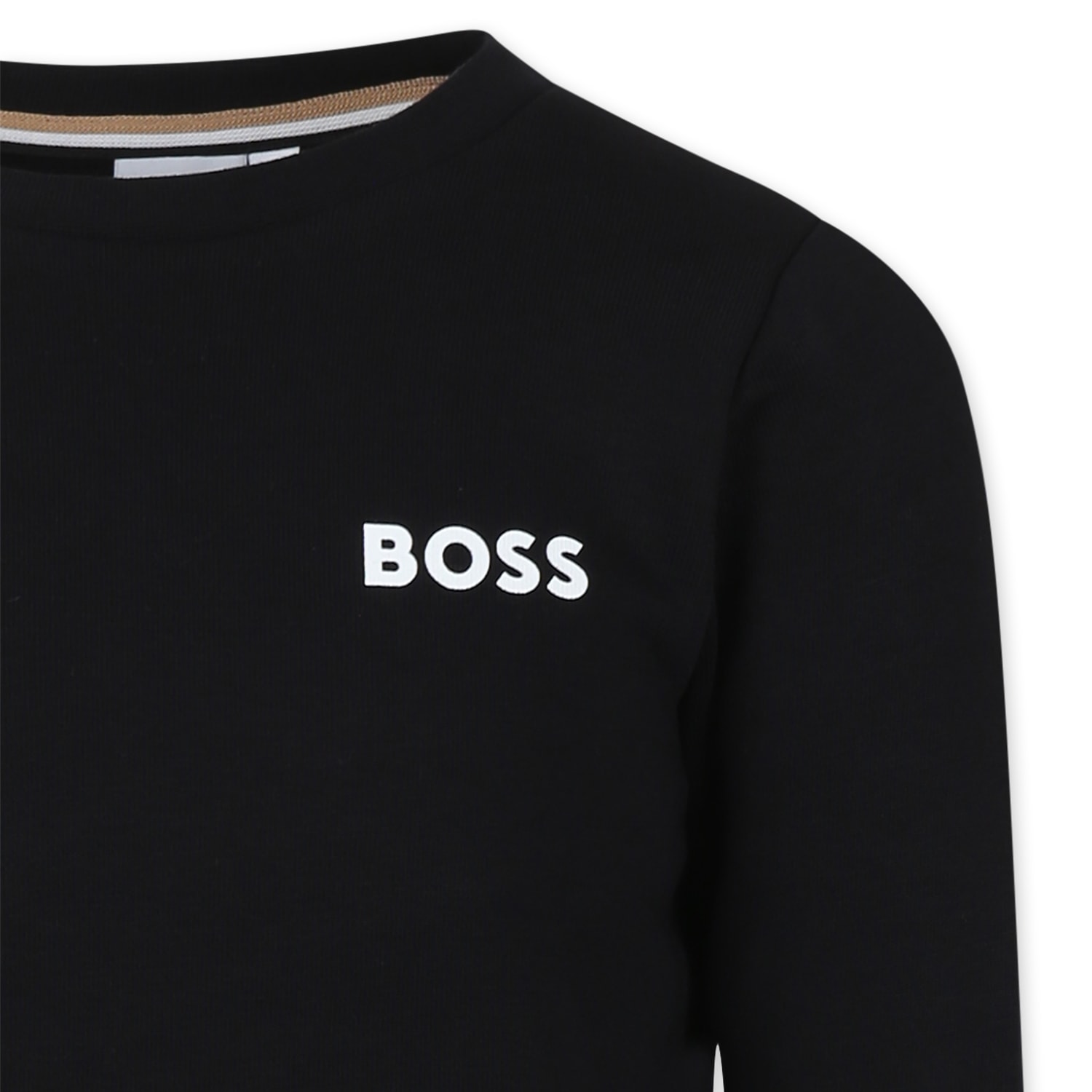 Hugo Boss Black Sweatshirt For Boy With Logo In Black