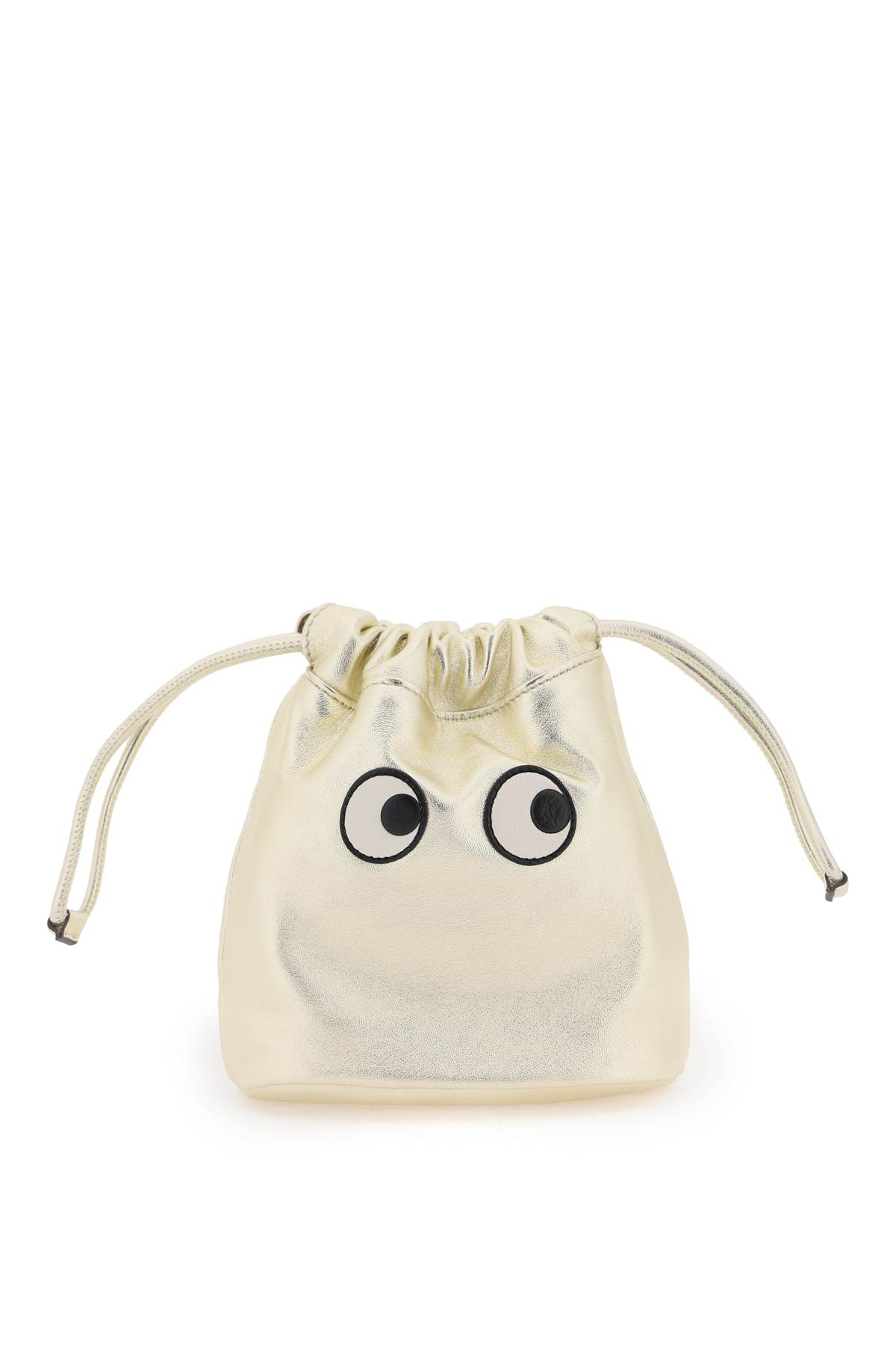 Shop Anya Hindmarch Eyes Drawstring Pouch In Light Gold (gold)