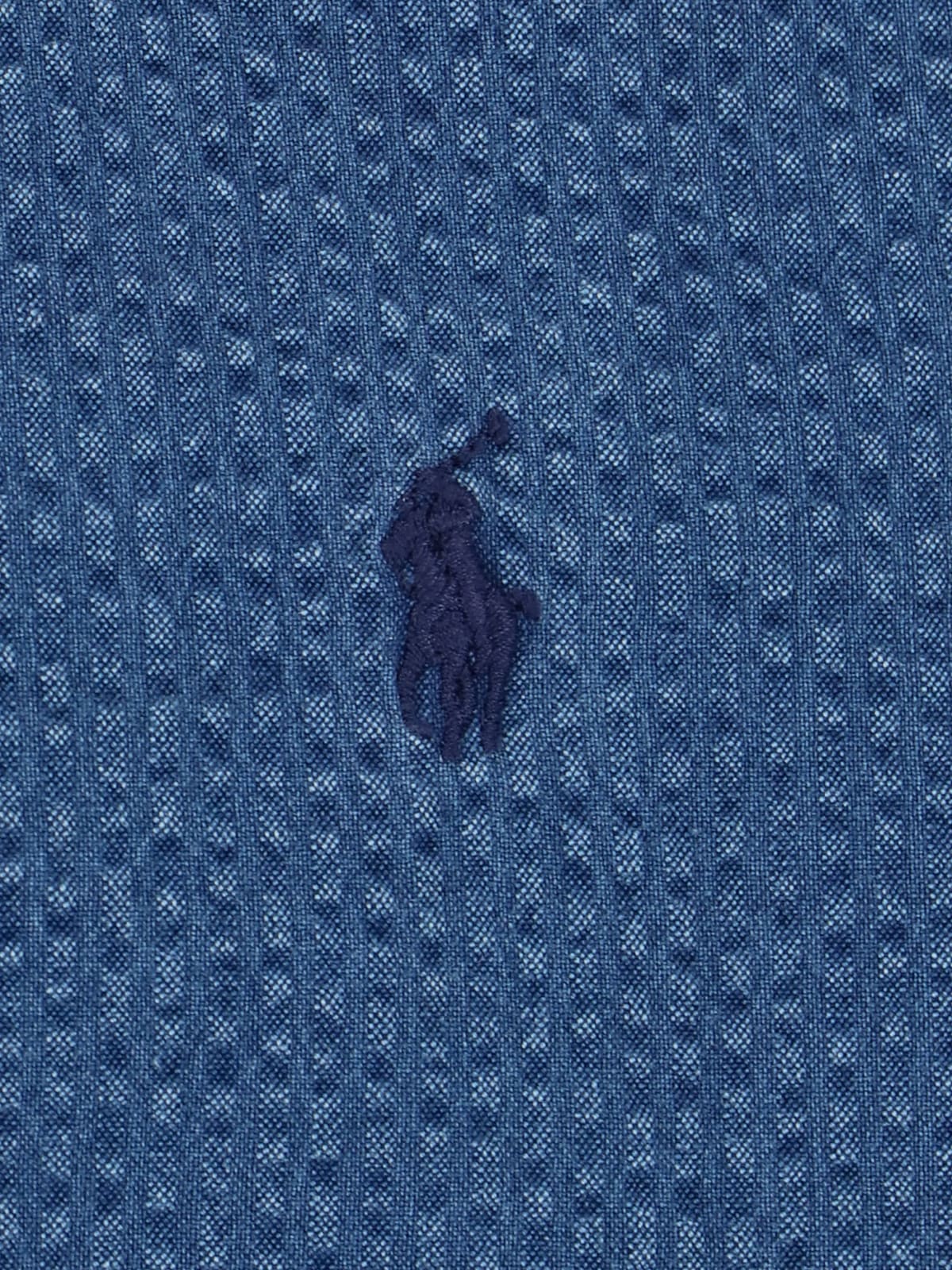 Shop Polo Ralph Lauren Seersucker Shirt In Blue
