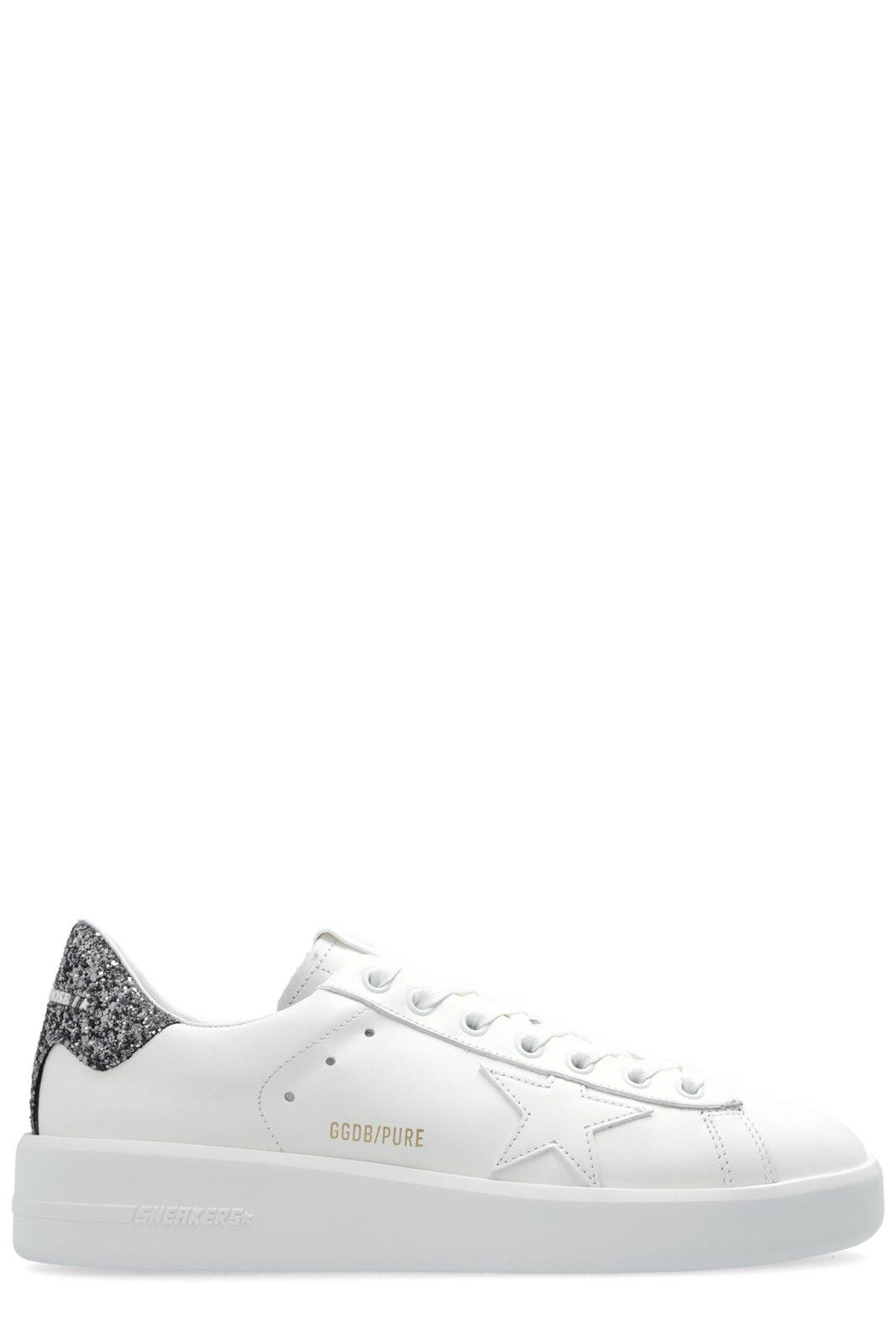 GOLDEN GOOSE PURESTAR GLITTERED LACE-UP SNEAKERS 