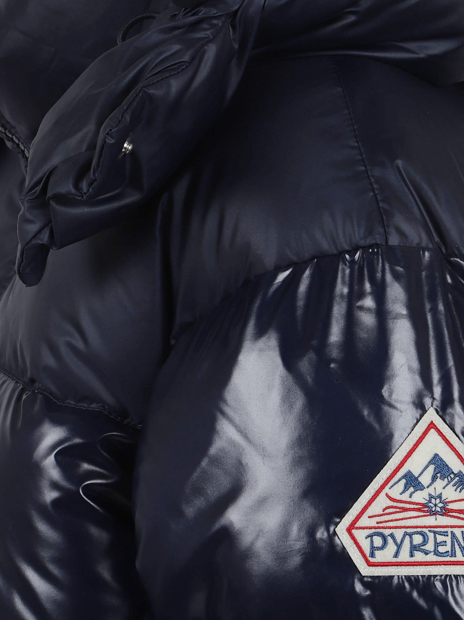 Pyrenex Lively Long Hooded Quilted Jacket In Blue