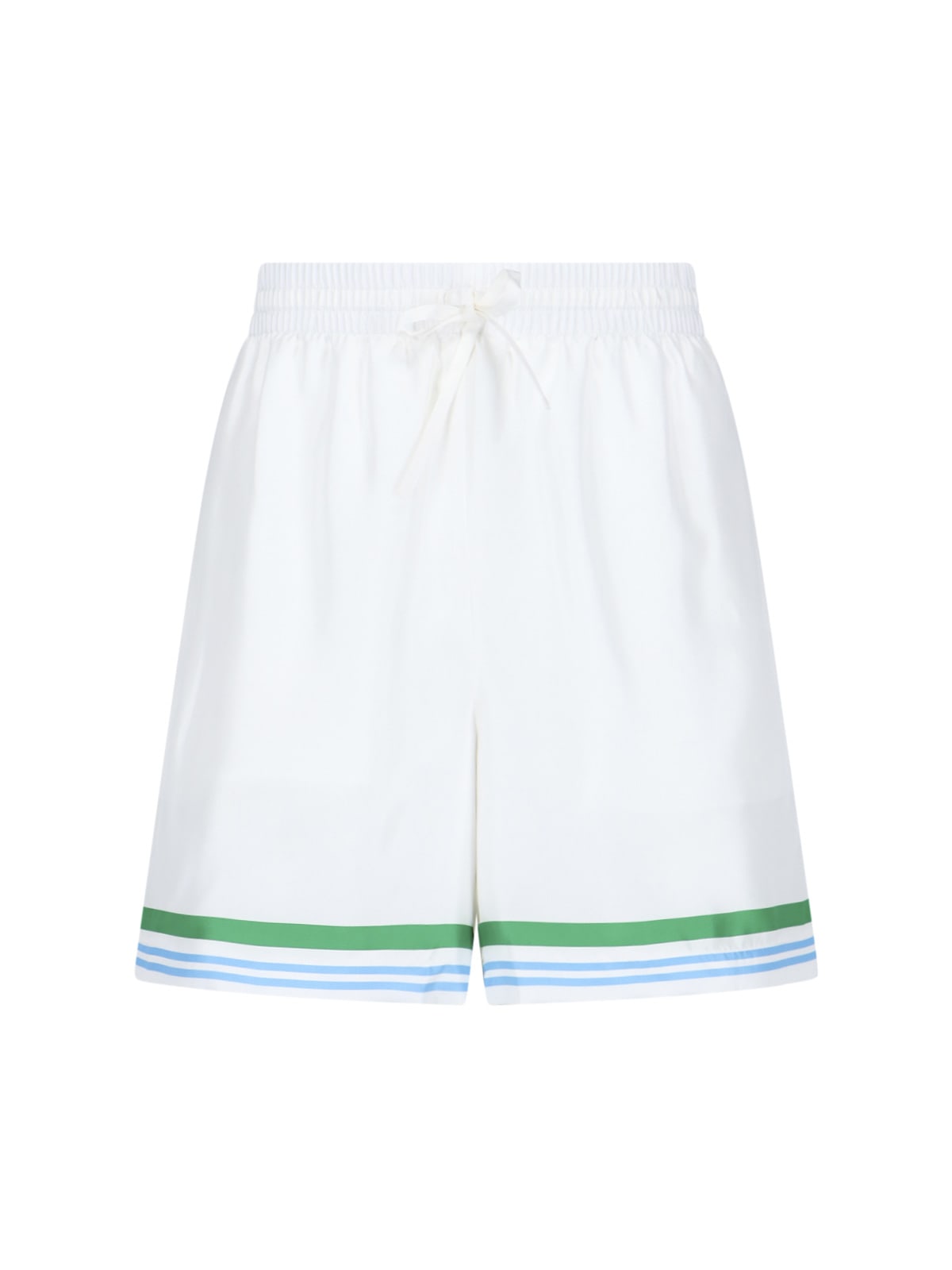 Shop Casablanca Le Jen Coloré Silk Shorts In White
