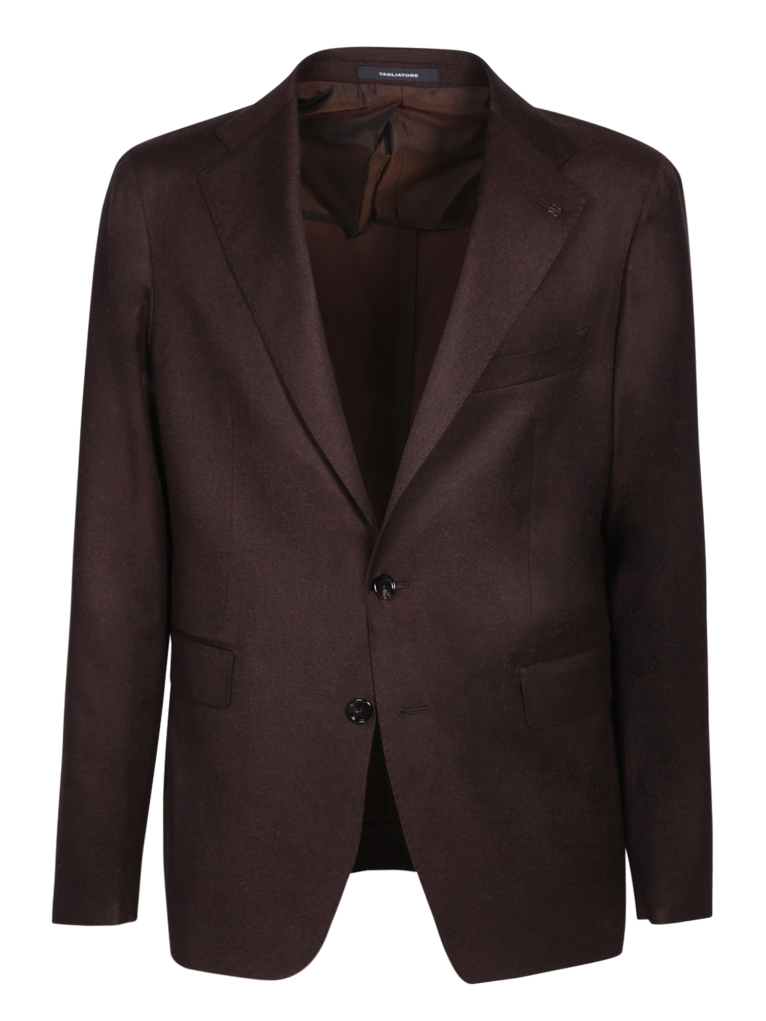 Shop Tagliatore Single-breasted Brown Suit