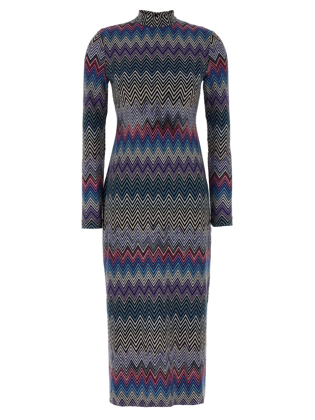 Shop Missoni Zig-zag Maxi Dress In Clear Blue