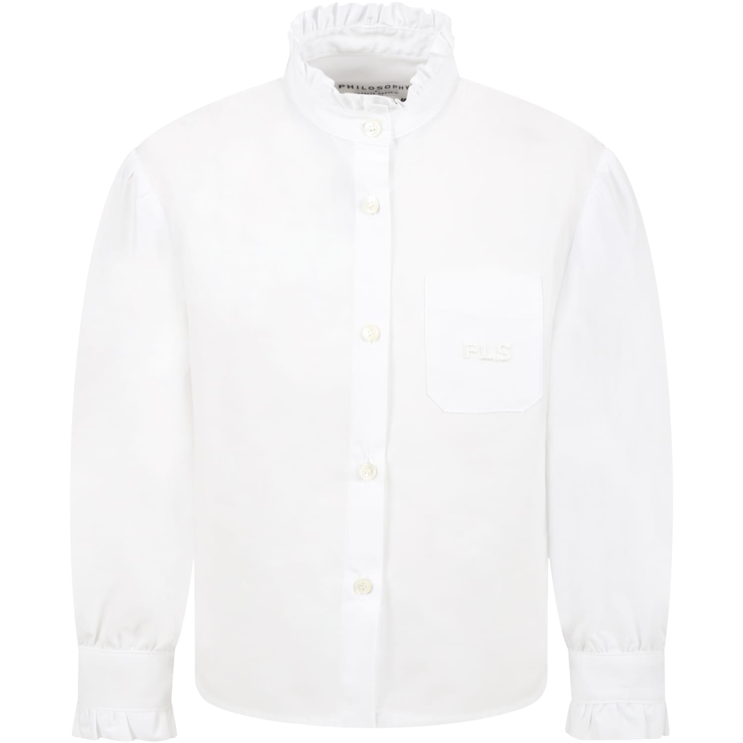 Philosophy di Lorenzo Serafini Kids White Shirt For Girl With Logo