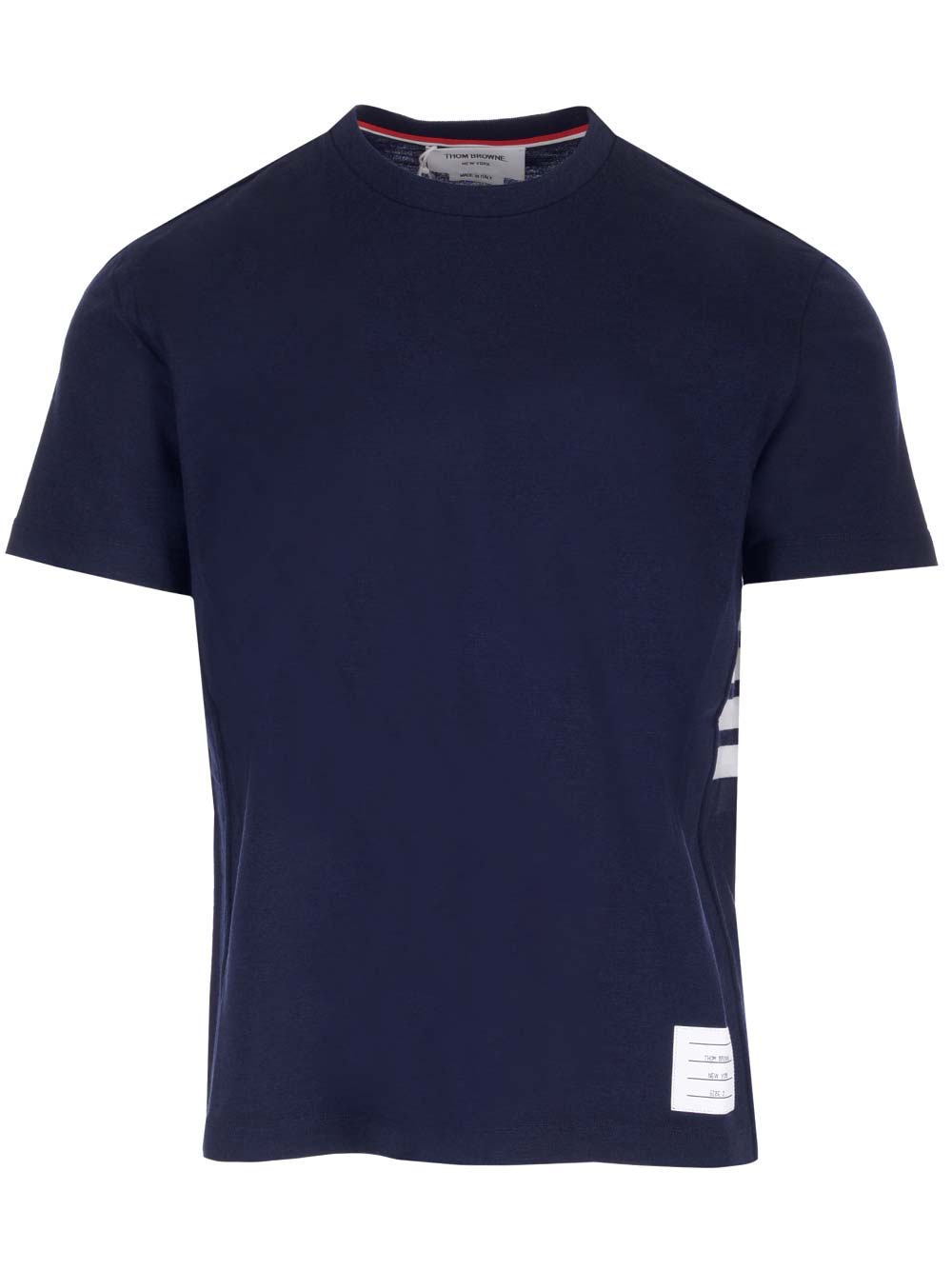Thom Browne Stripe-detailing Wool T-shirt In Blue