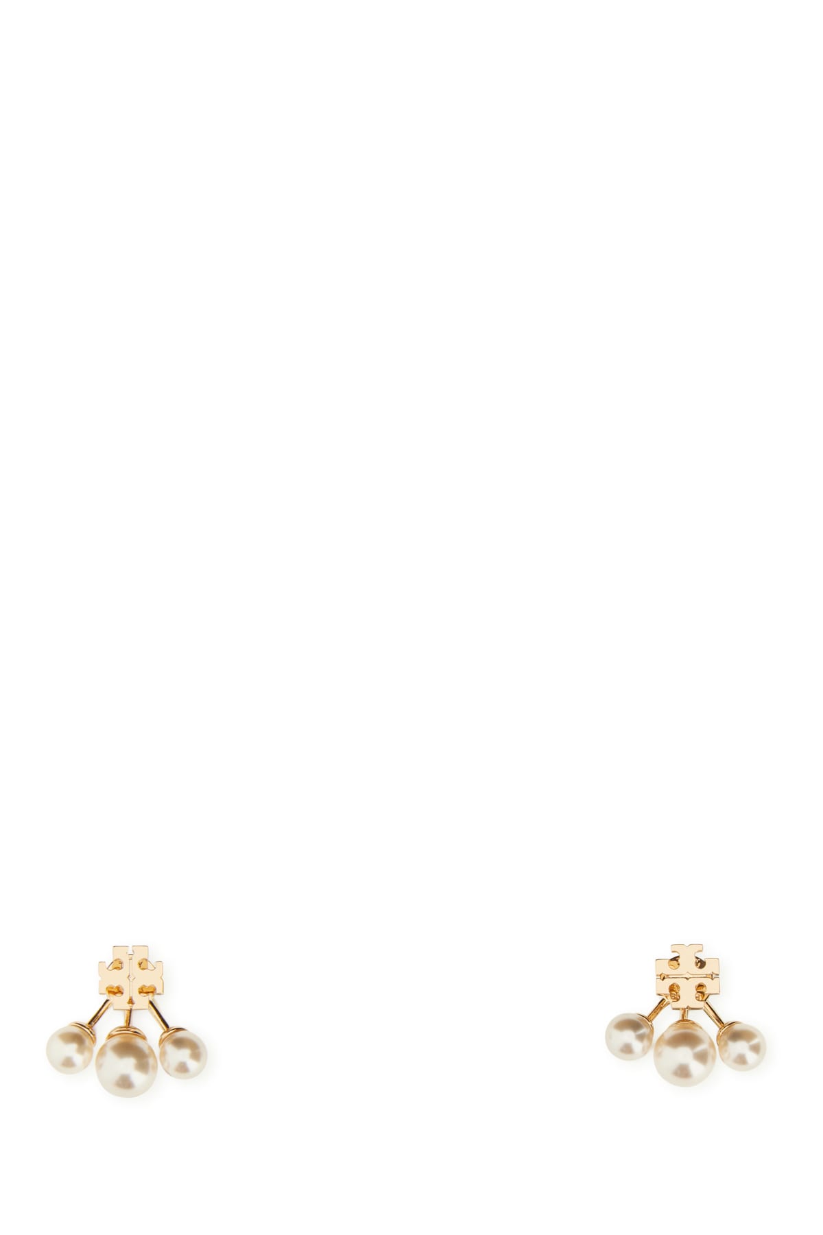 Tory Burch Gold Metal Earrings In Tory Gold Cream