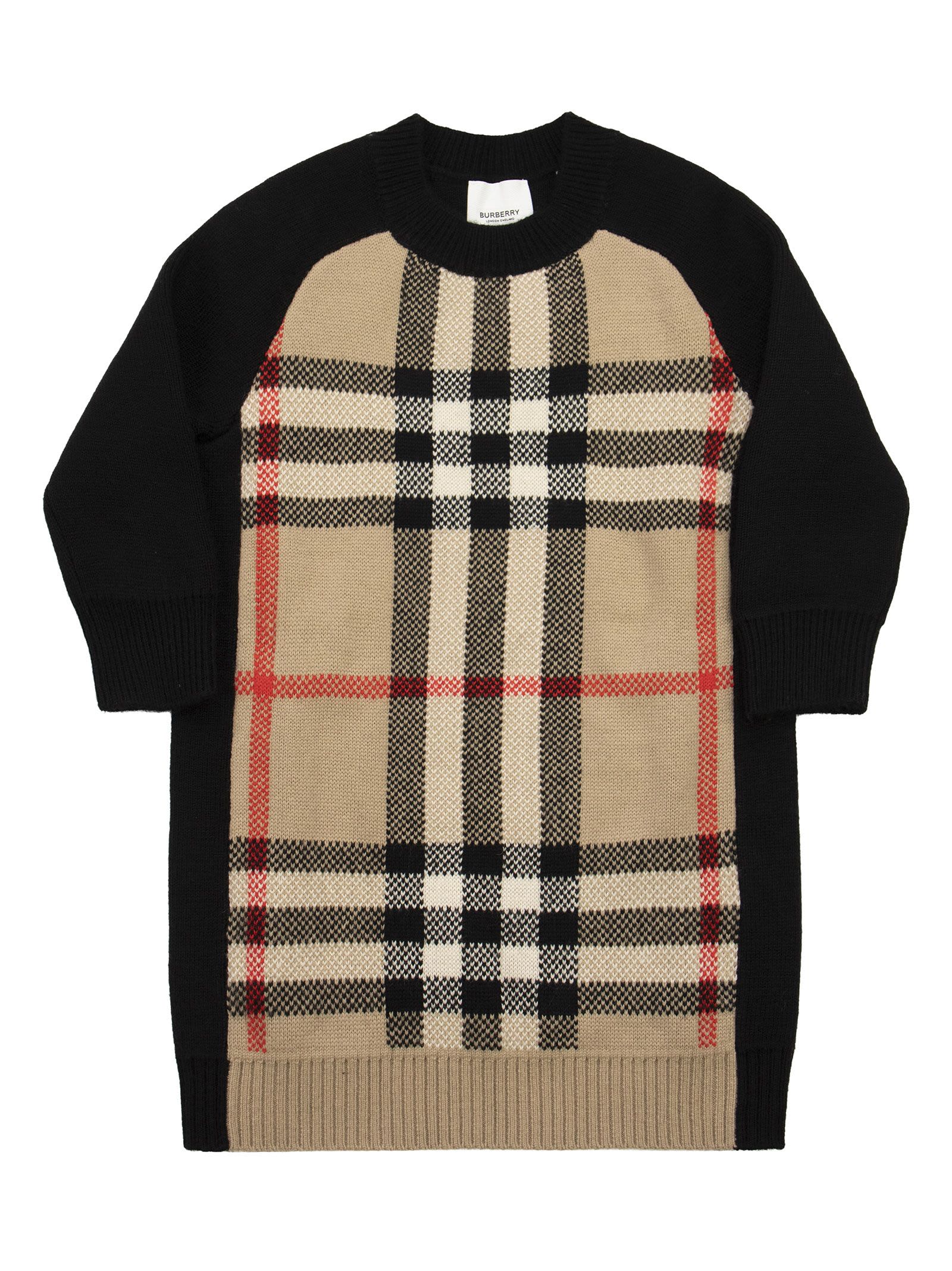 Burberry Dianne - Wool And Cashmere Knit Dress With Jacquard Tartan Pattern