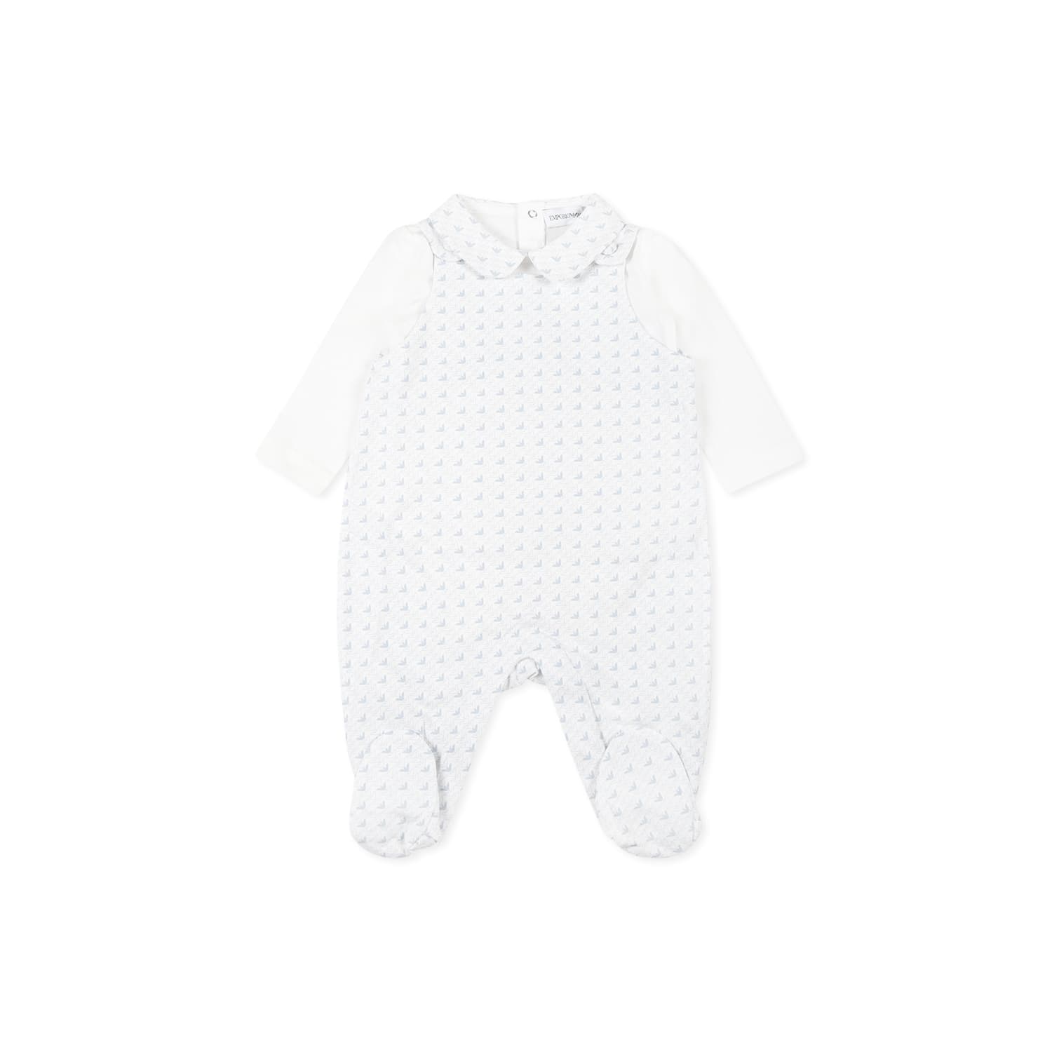 Shop Emporio Armani White Babygrow For Baby Boy With Eagle